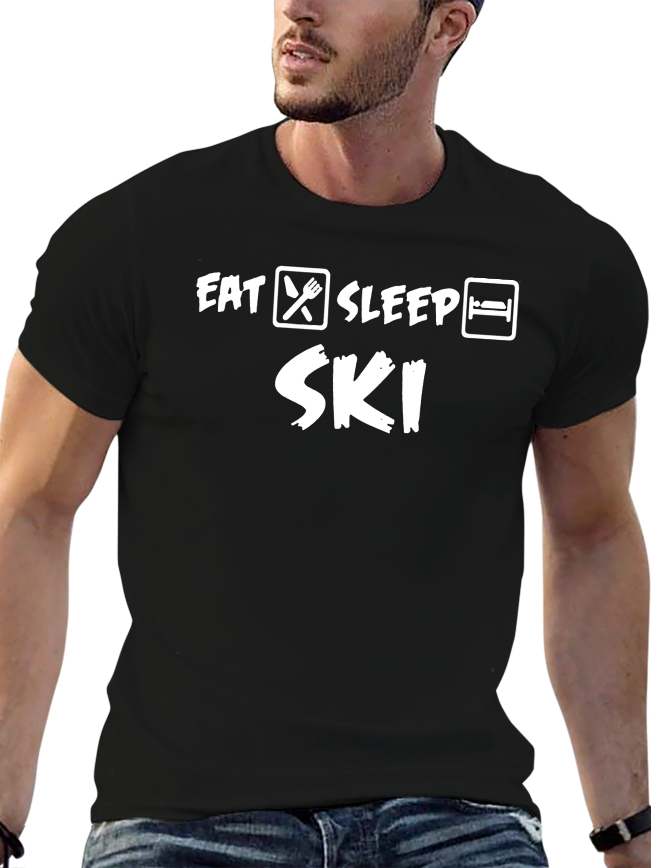 Eat Sleep Ski T-Shirt - Winter Sport Apparel