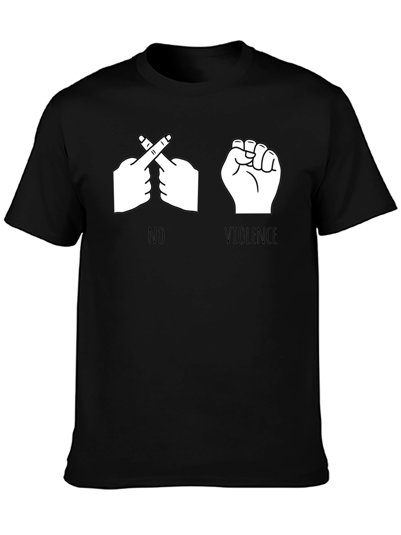 No Violence Graphic T-Shirt - Black