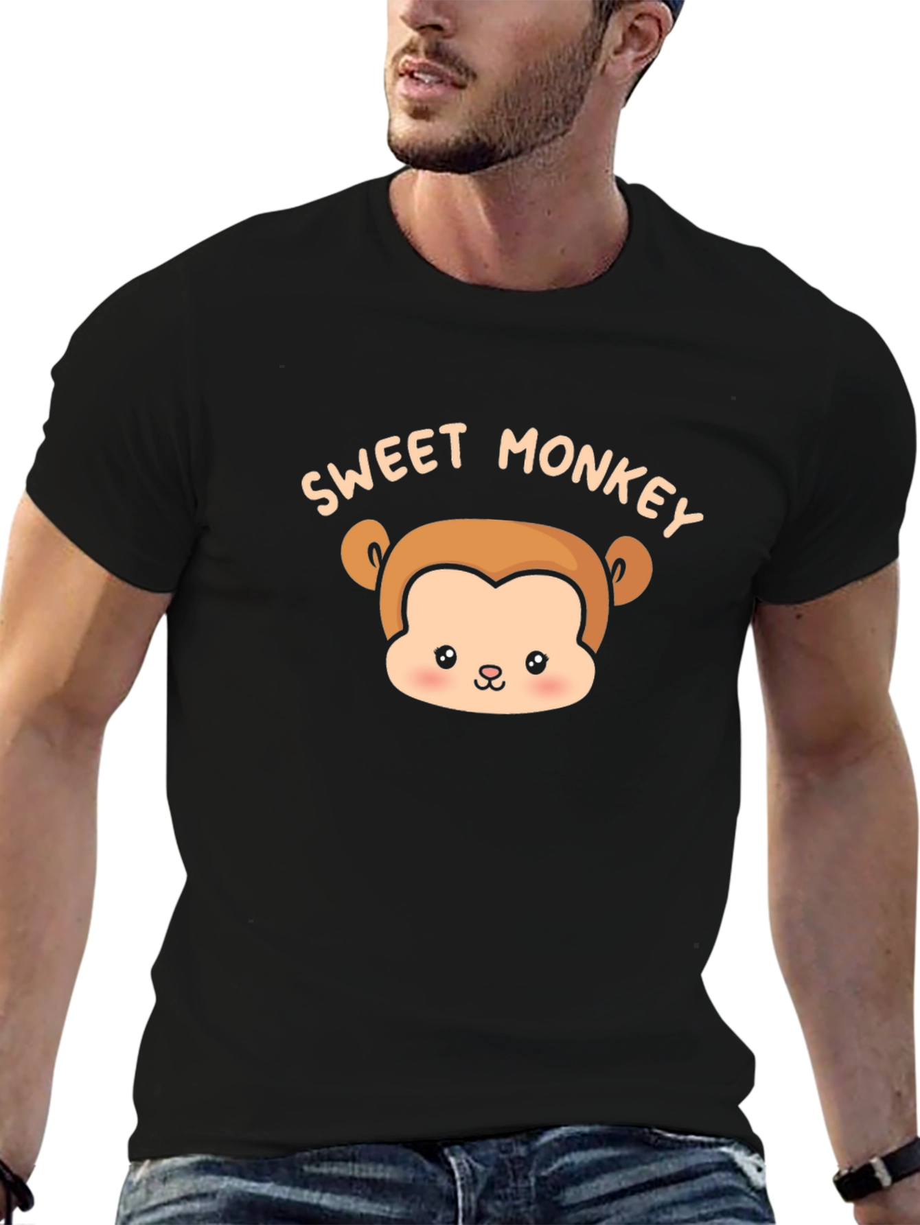 Sweet Monkey Graphic Tee - Unisex Black T-Shirt