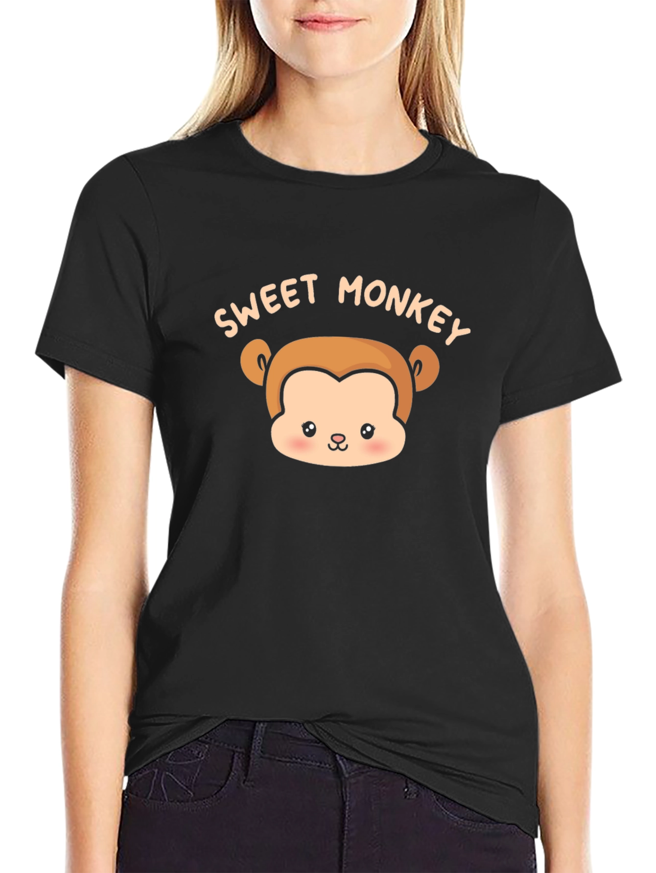 Sweet Monkey Graphic Tee - Unisex Black T-Shirt