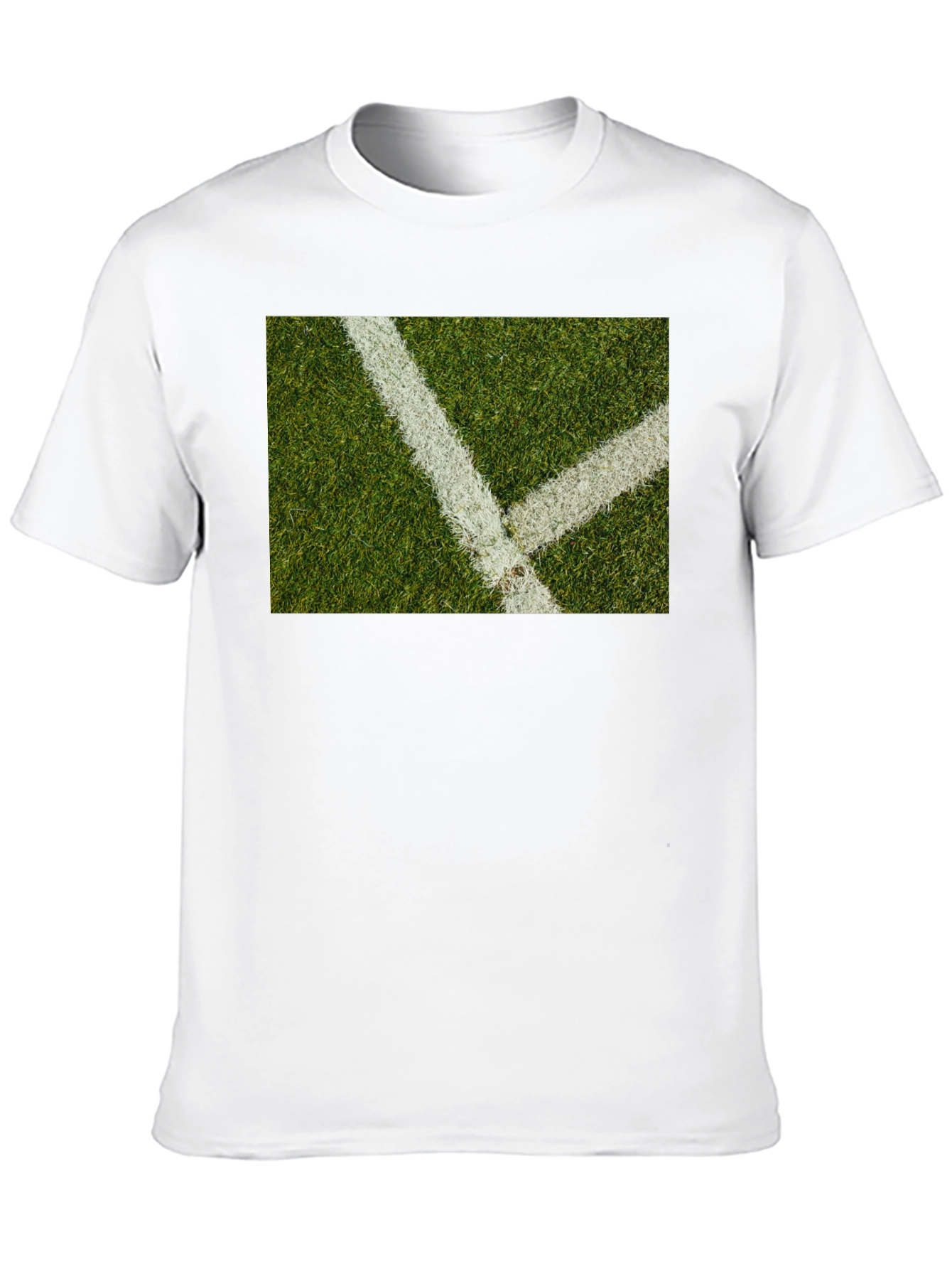 Grass Field Lines Black T-Shirt
