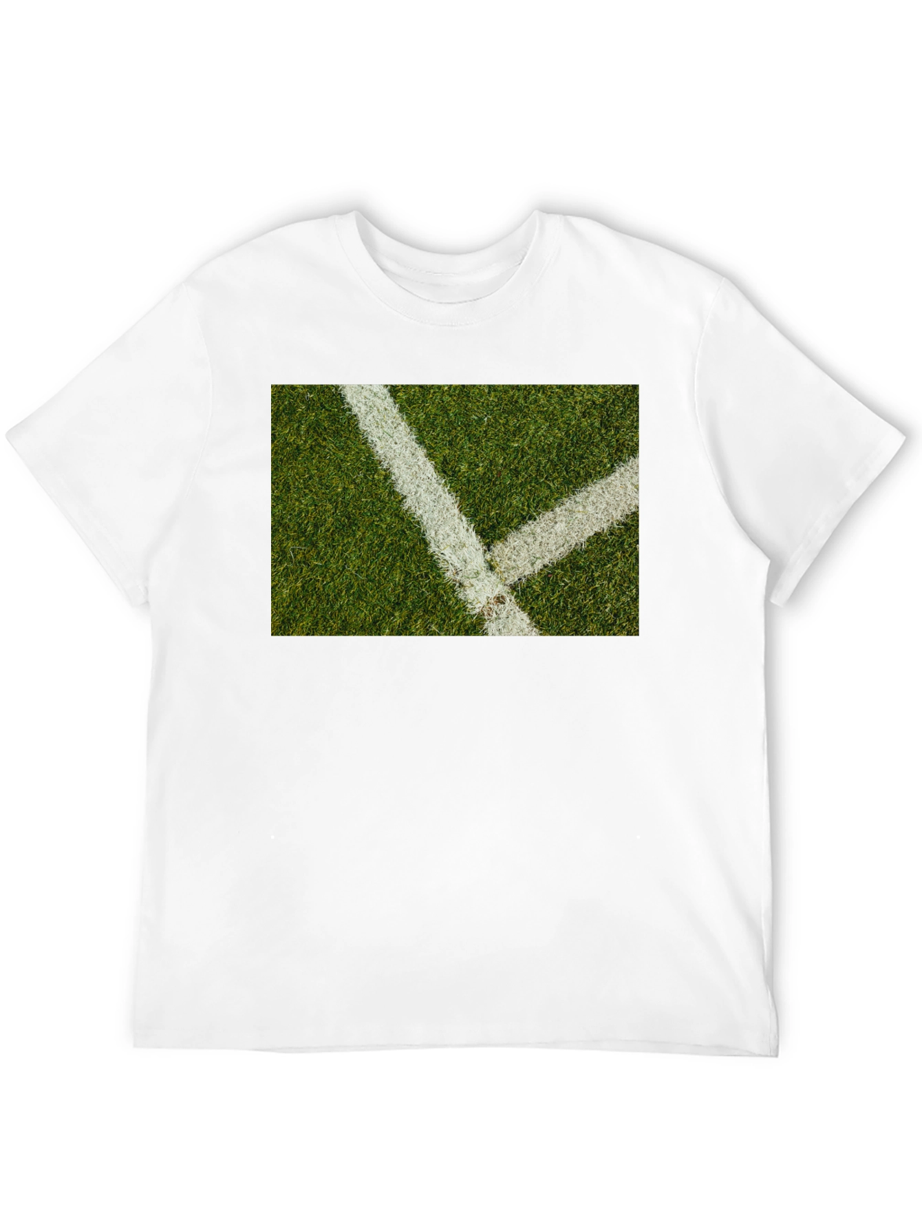 Grass Field Lines Black T-Shirt
