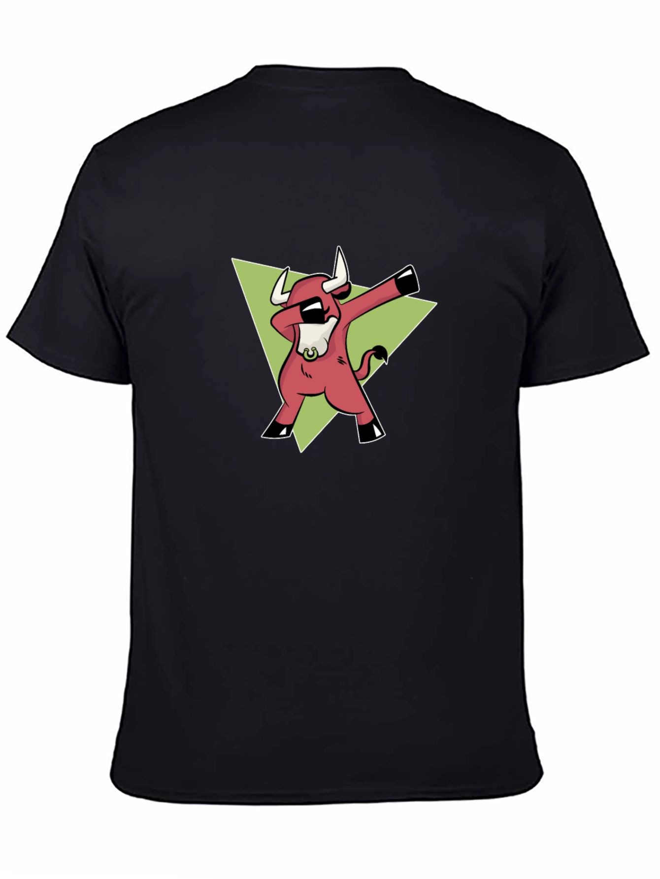 Dabbing Bull Graphic Tee - Trendy Black T-Shirt