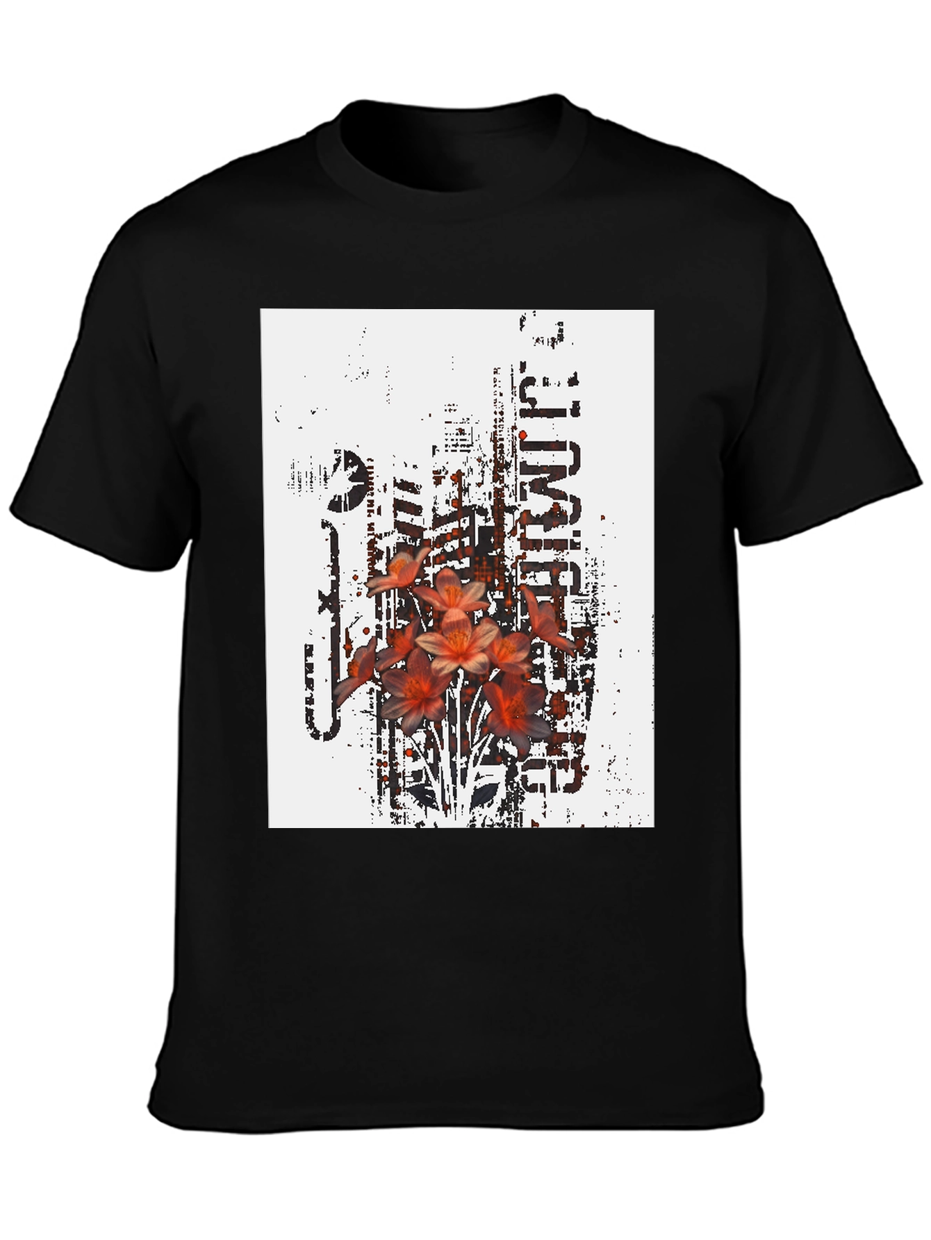 Edgy Floral Graphic T-Shirt