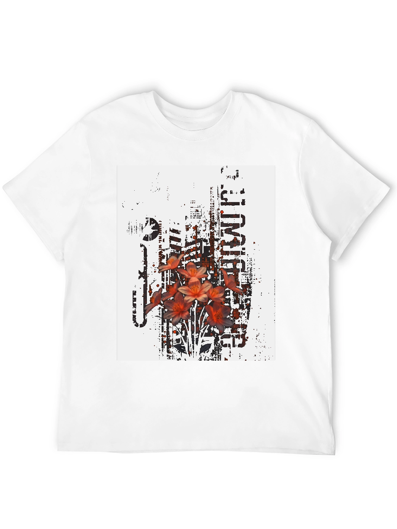 Edgy Floral Graphic T-Shirt