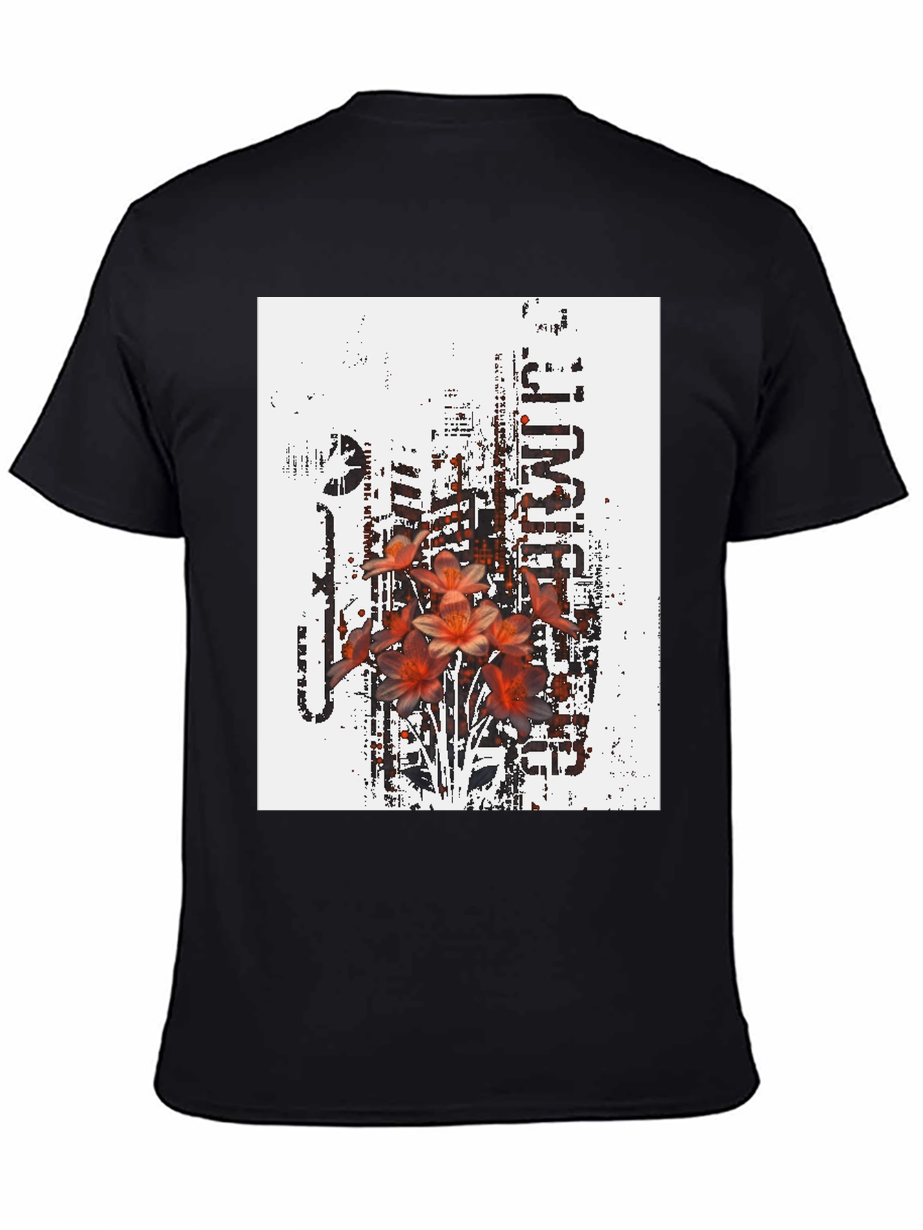 Edgy Floral Graphic T-Shirt