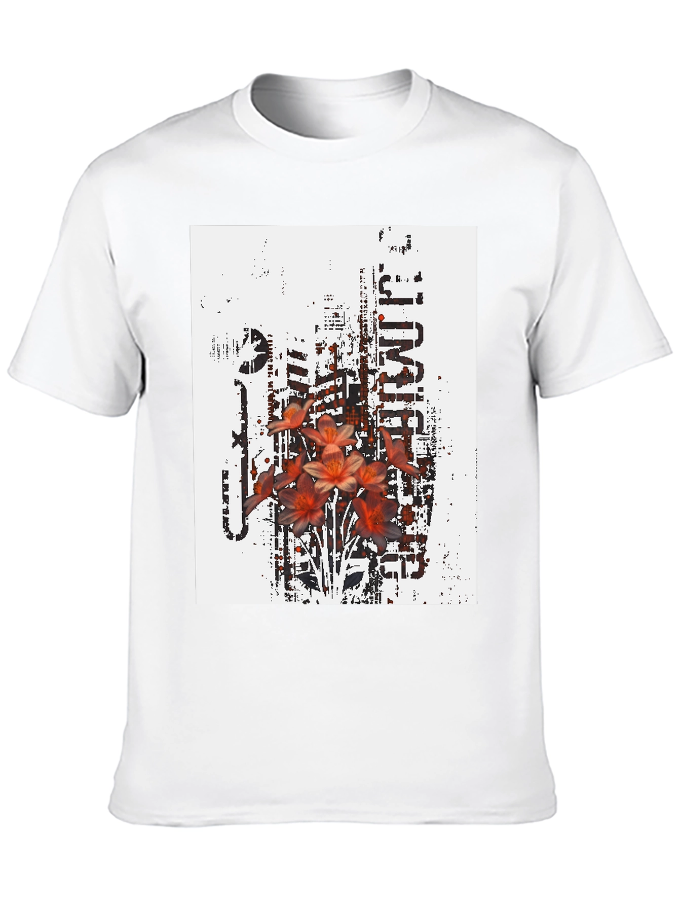 Edgy Floral Graphic T-Shirt