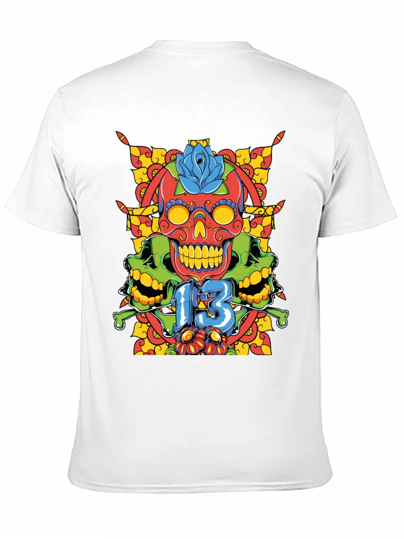 Skull 13 Graphic Tee - Mens Black T-Shirt