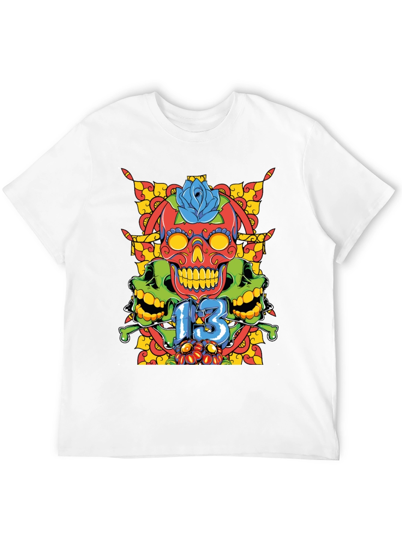 Skull 13 Graphic Tee - Mens Black T-Shirt