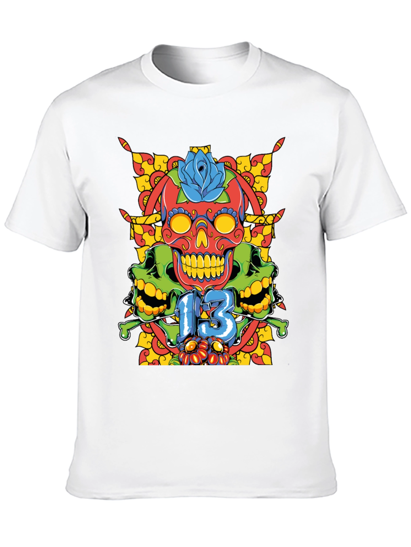 Skull 13 Graphic Tee - Mens Black T-Shirt