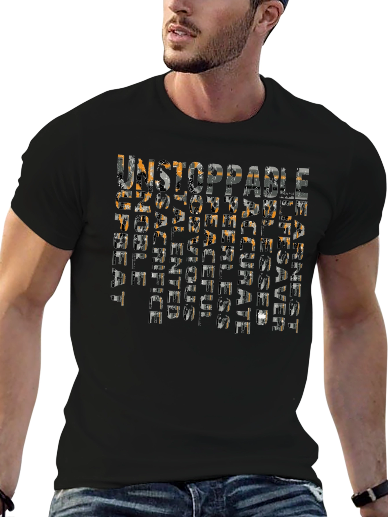 Unstoppable Graphic Print Black T-Shirt