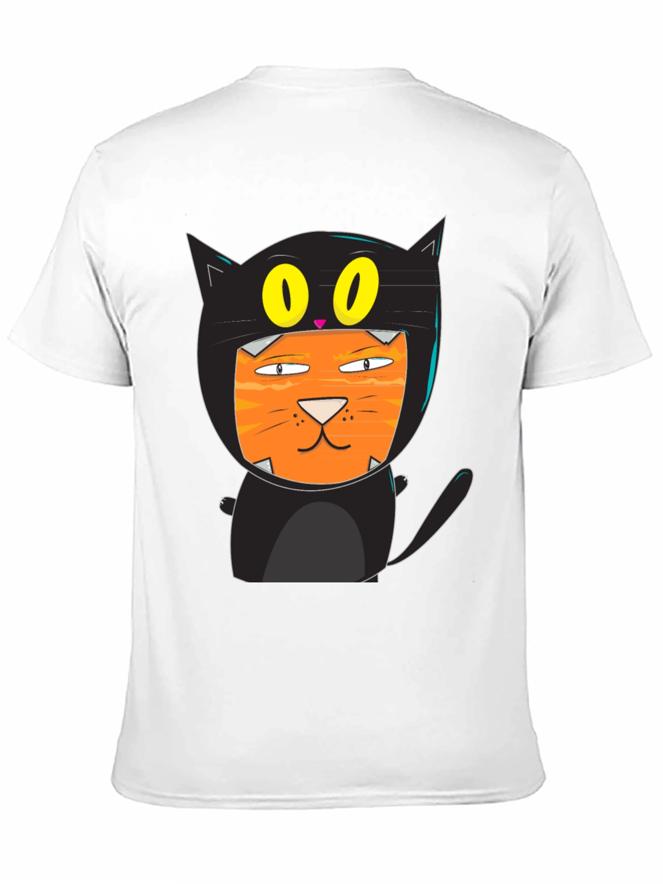 Funny Cat Costume T-Shirt Black Cotton