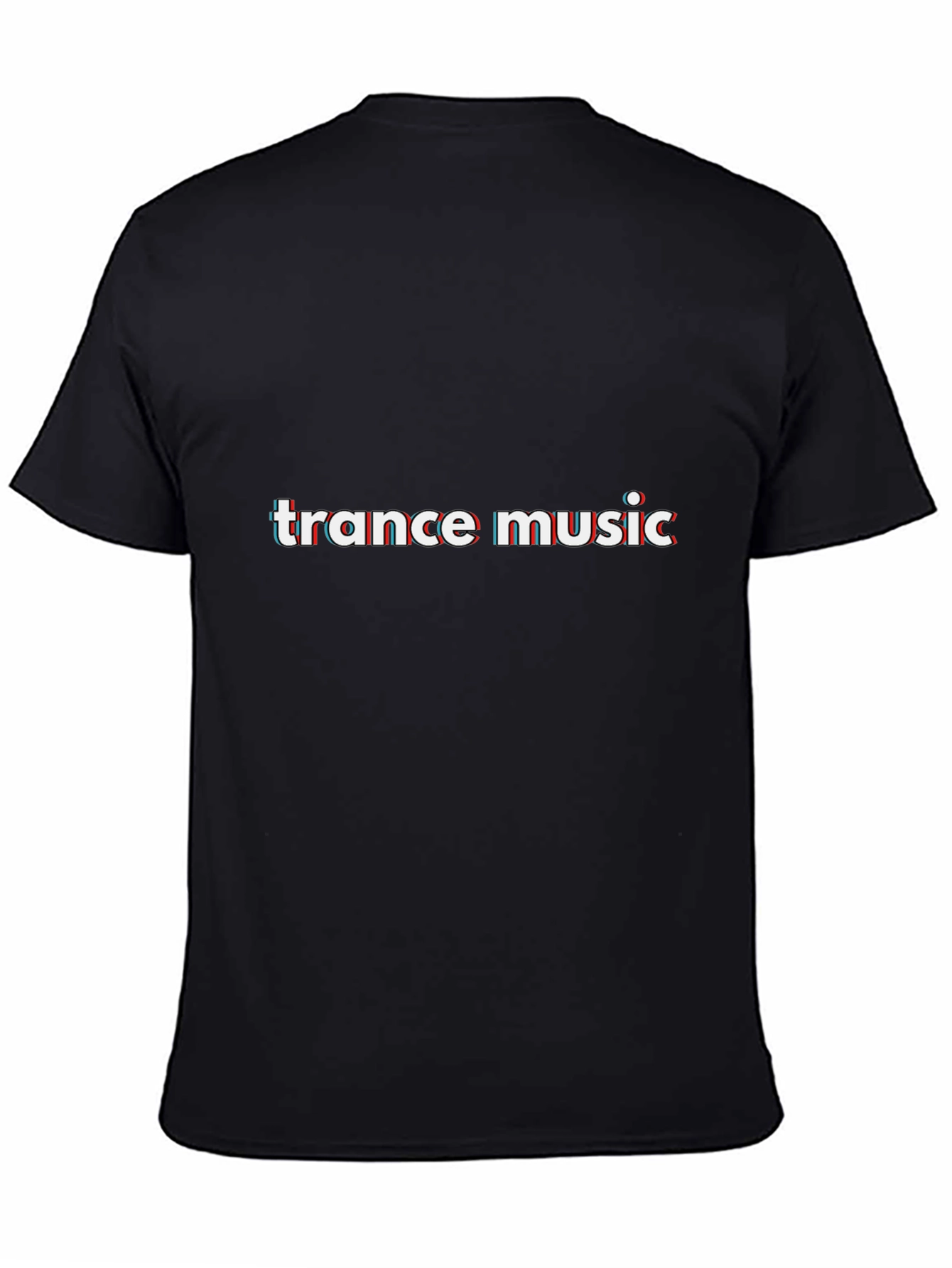 Trance Music Glitch Effect Graphic Tee - Black