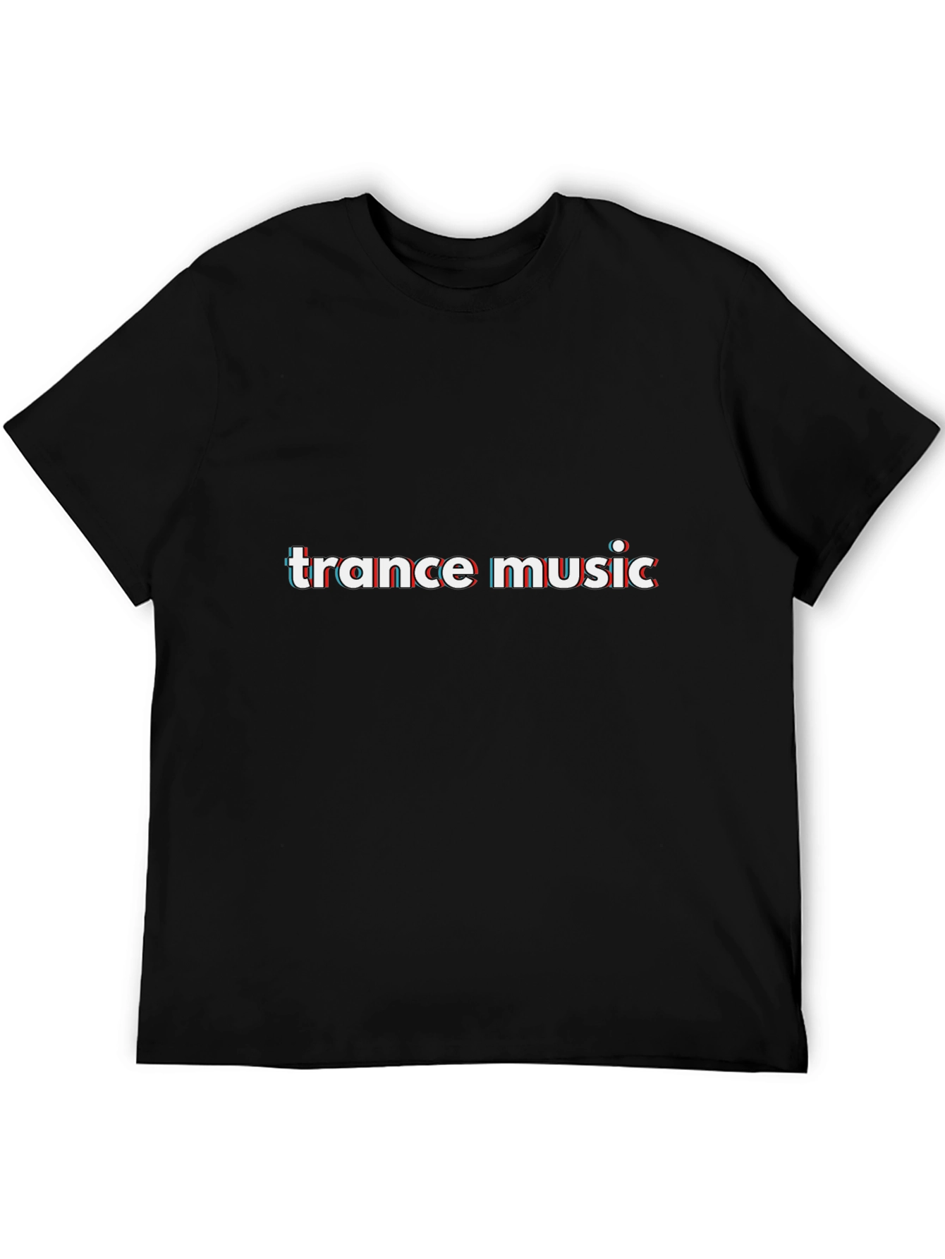 Trance Music Glitch Effect Graphic Tee - Black