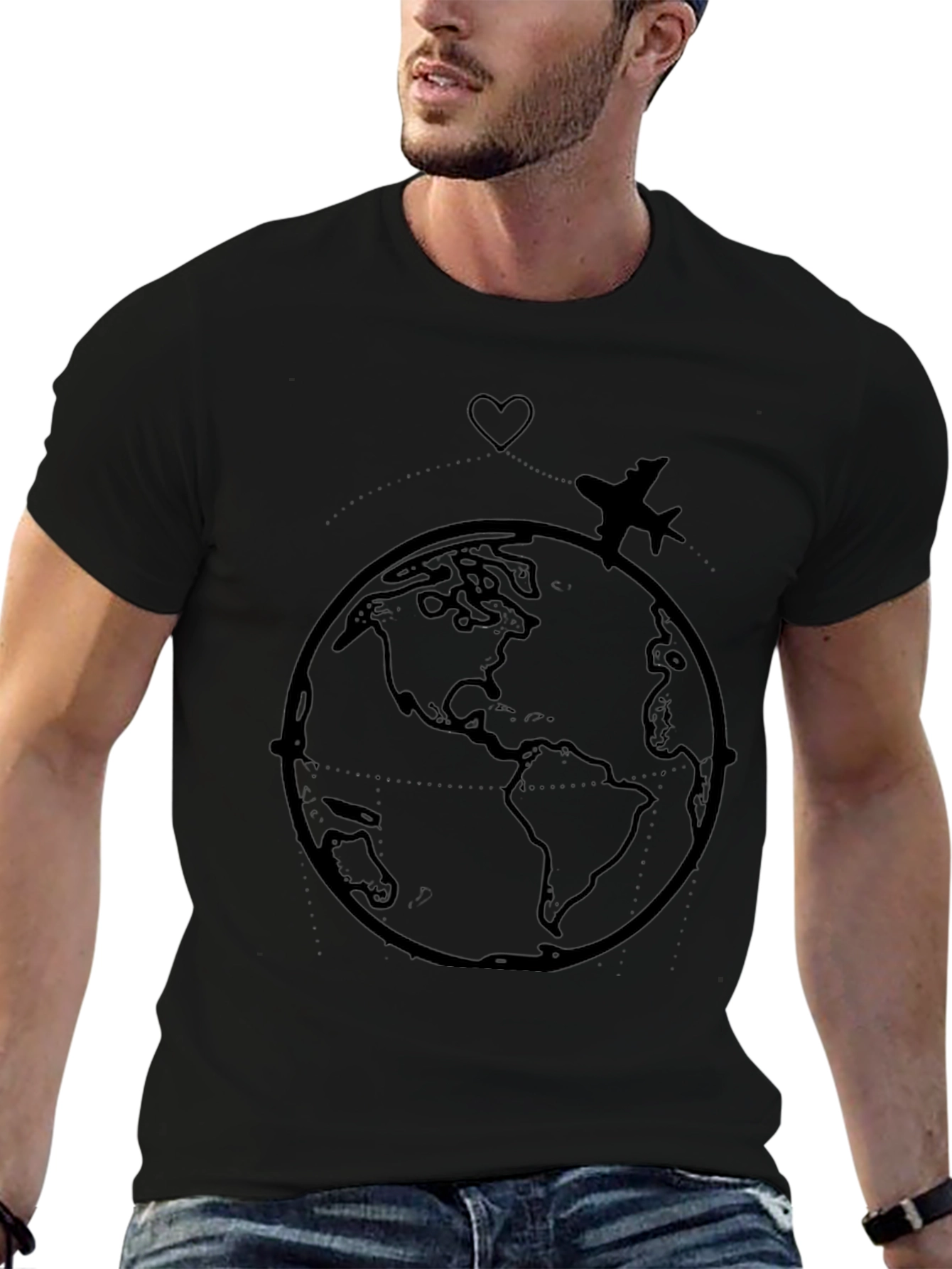 Love to Travel Black Graphic Tee