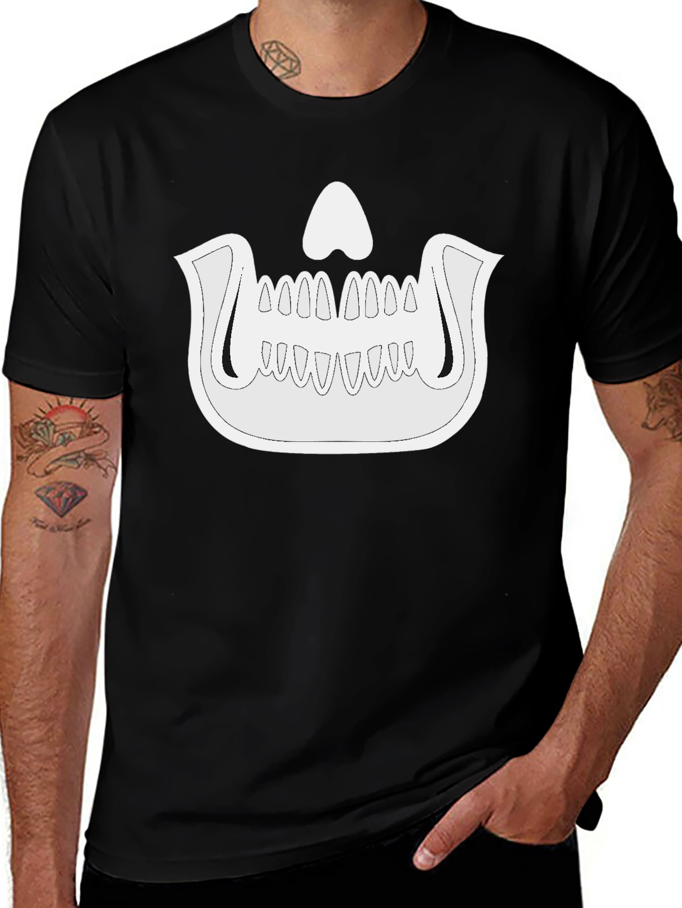 Skeleton Jaw Graphic Black T-Shirt