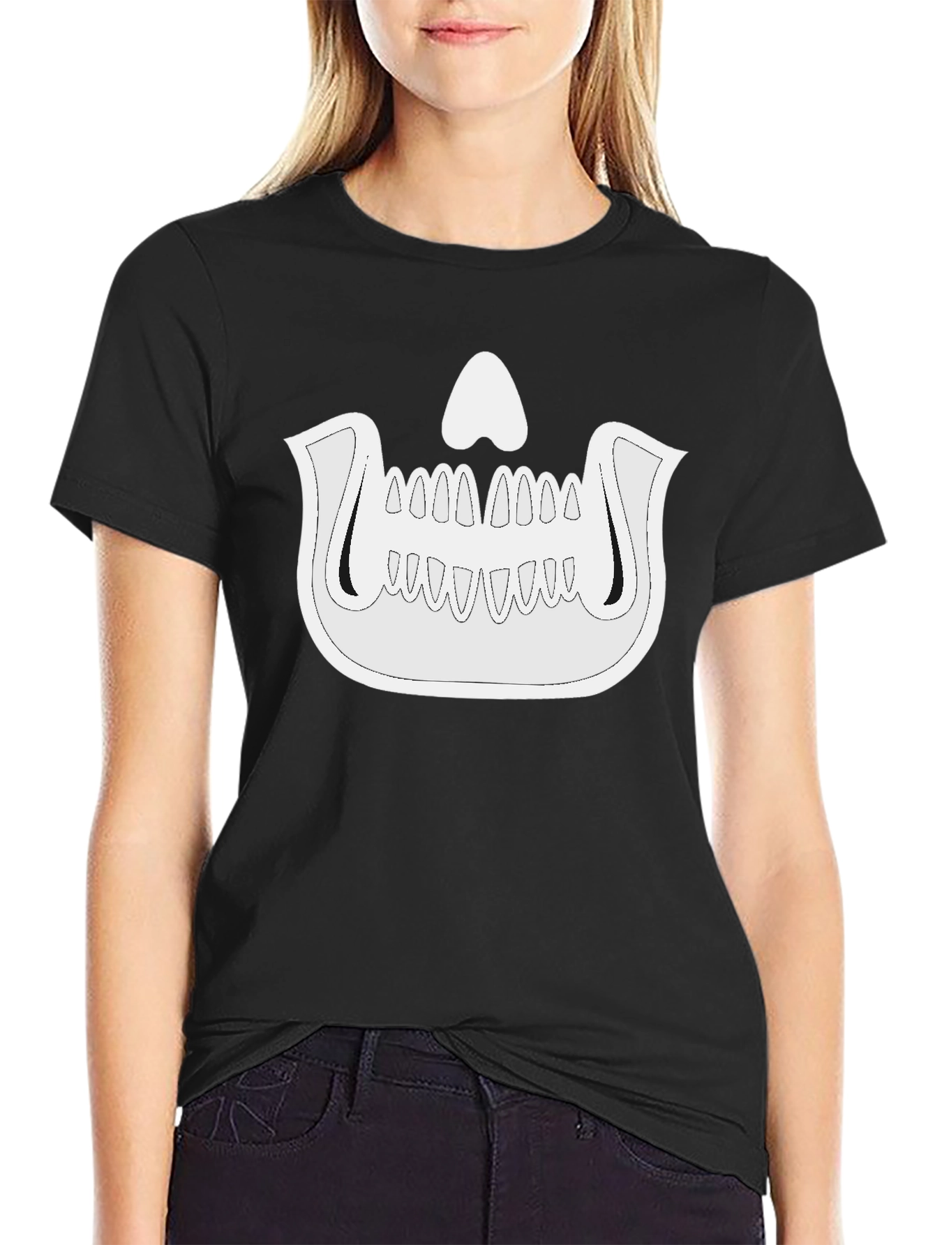 Skeleton Jaw Graphic Black T-Shirt