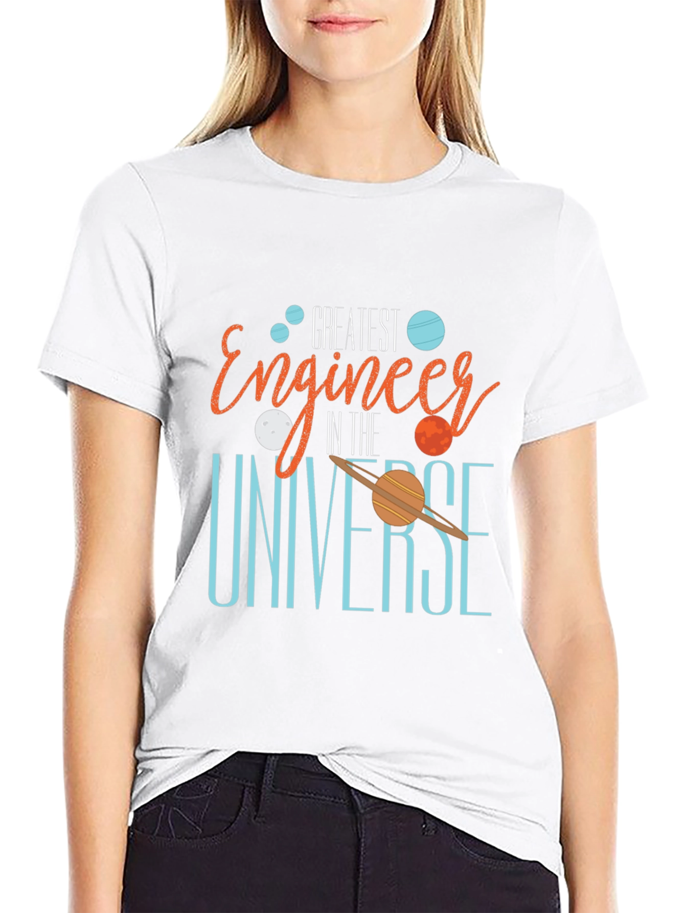 Greatest Engineer in the Universe Black T-Shirt