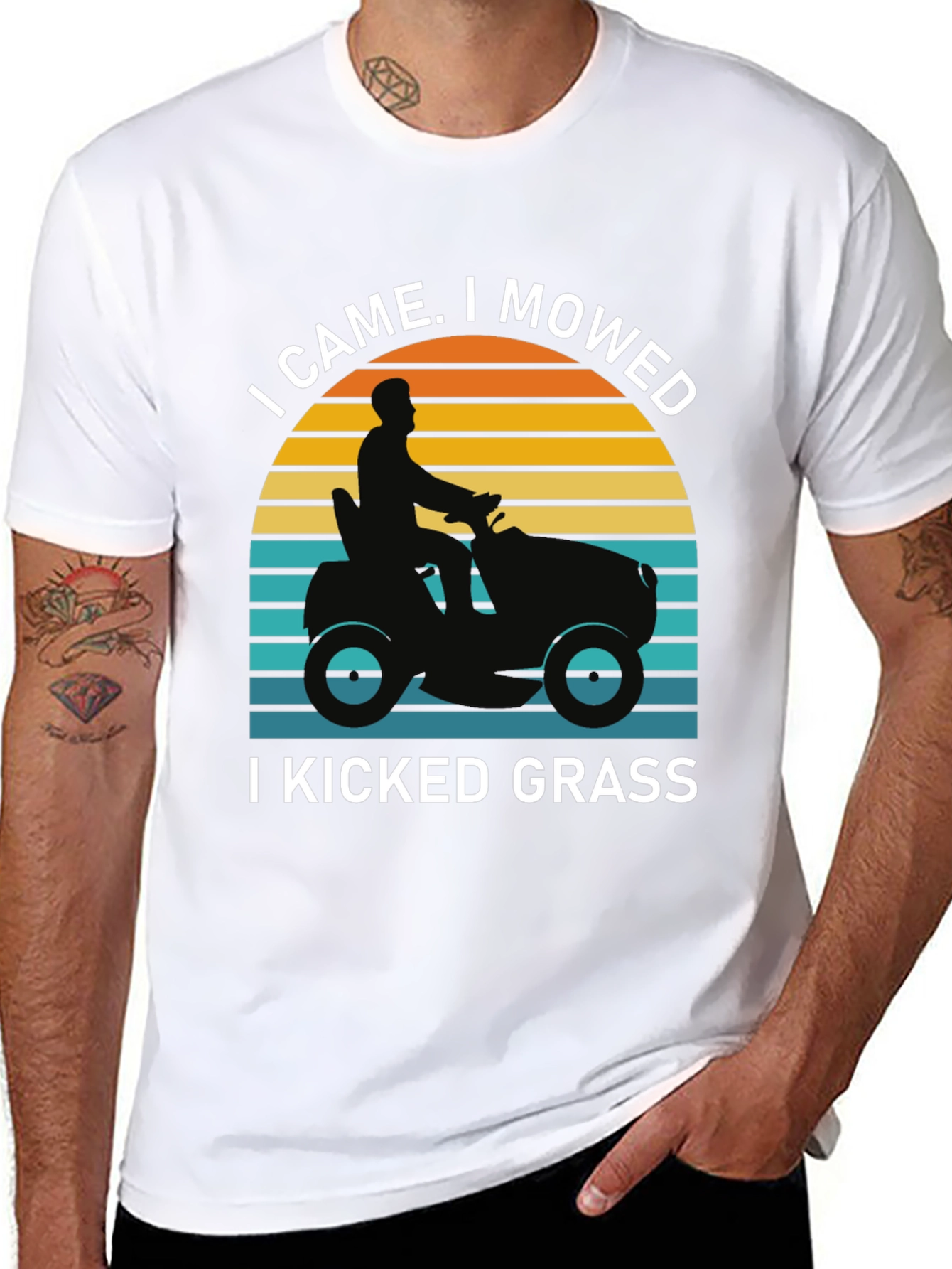 I Came I Mowed I Kicked Grass Black T-Shirt