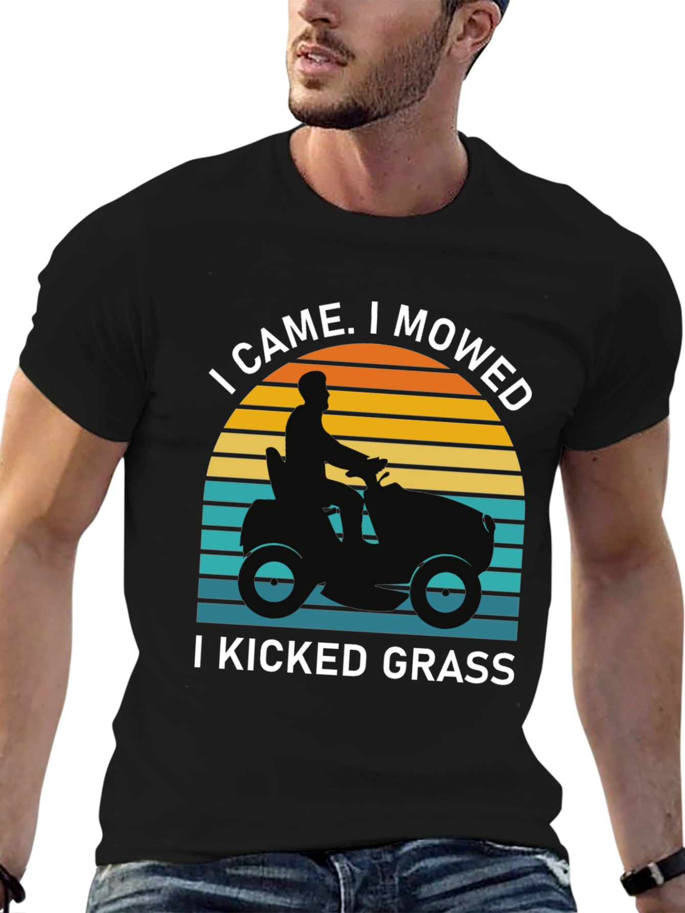 I Came I Mowed I Kicked Grass Black T-Shirt