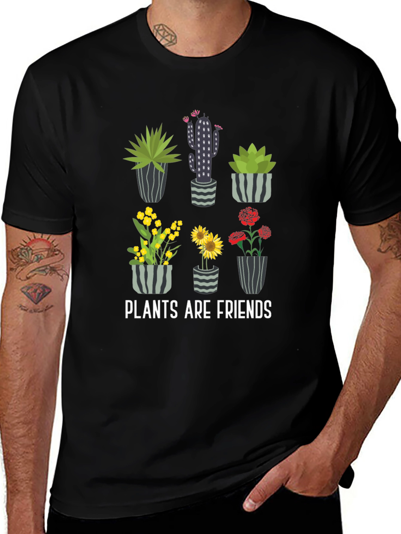 Plants Are Friends Graphic Tee - Stylish Cotton T-Shirt