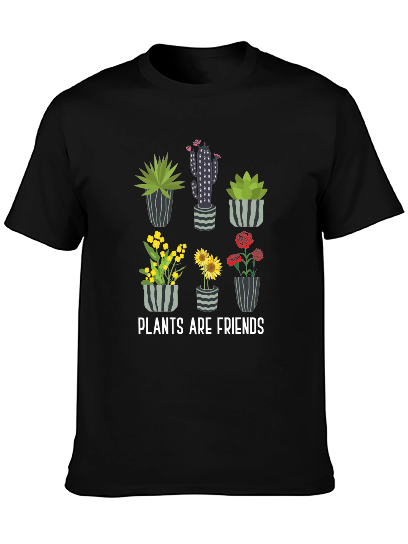 Plants Are Friends Graphic Tee - Stylish Cotton T-Shirt