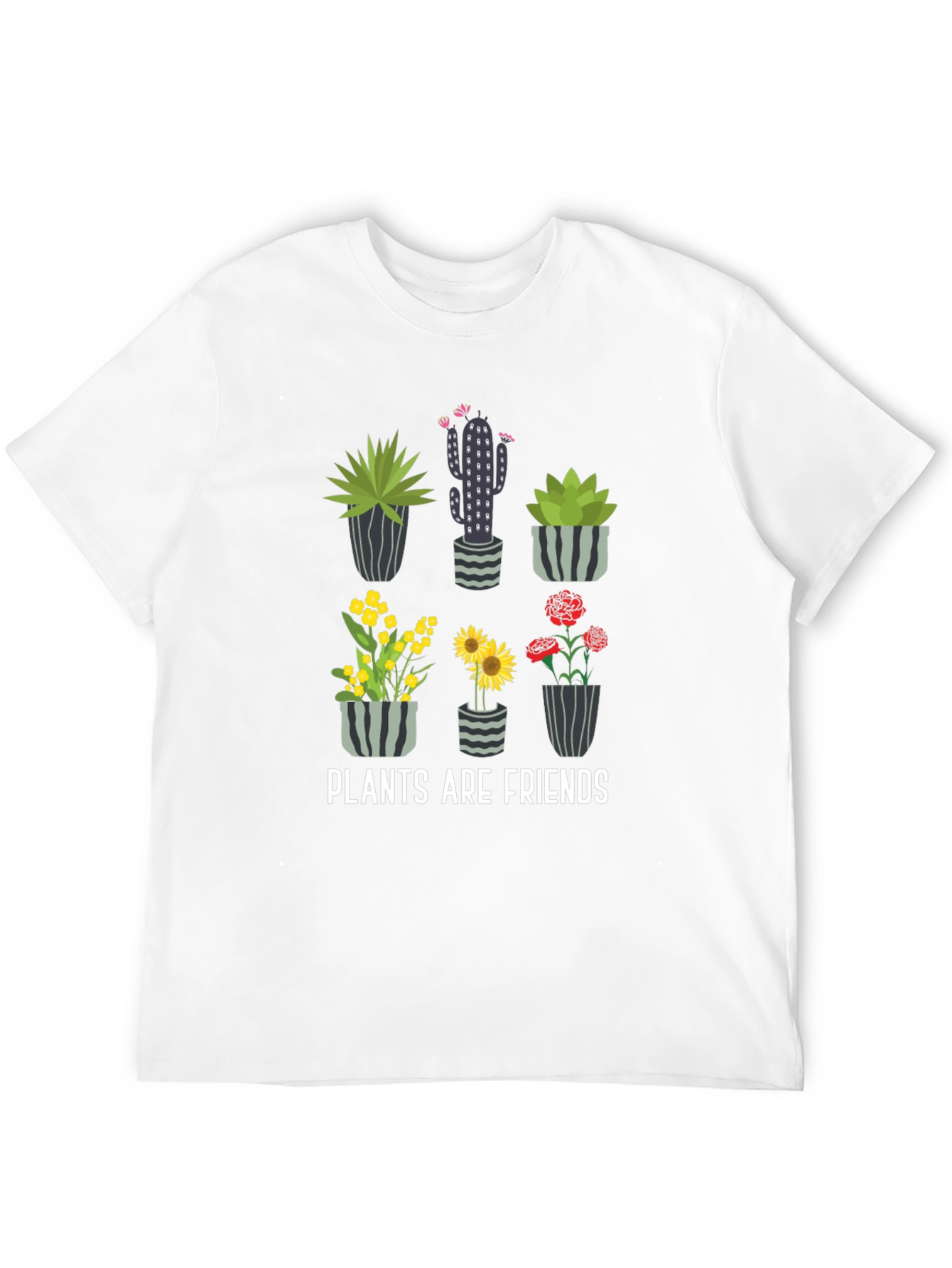 Plants Are Friends Graphic Tee - Stylish Cotton T-Shirt