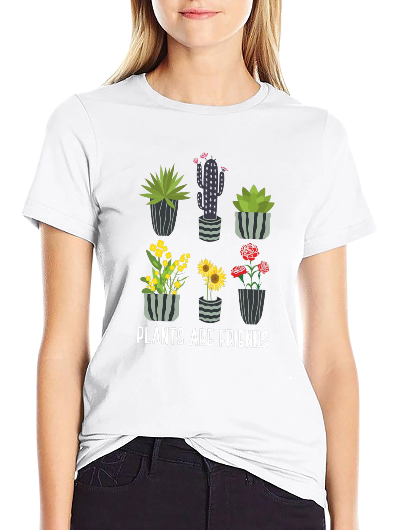 Plants Are Friends Graphic Tee - Stylish Cotton T-Shirt