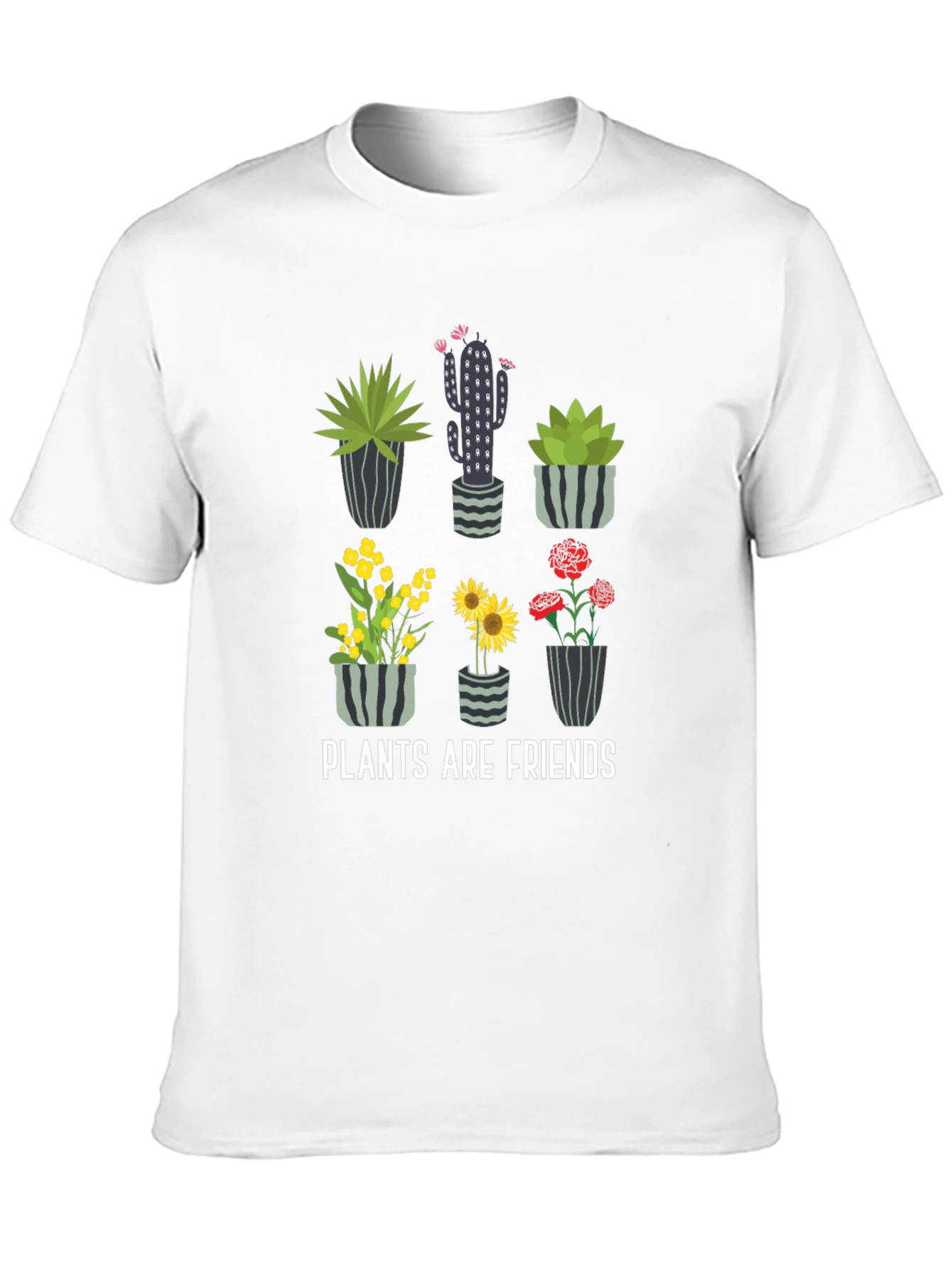Plants Are Friends Graphic Tee - Stylish Cotton T-Shirt