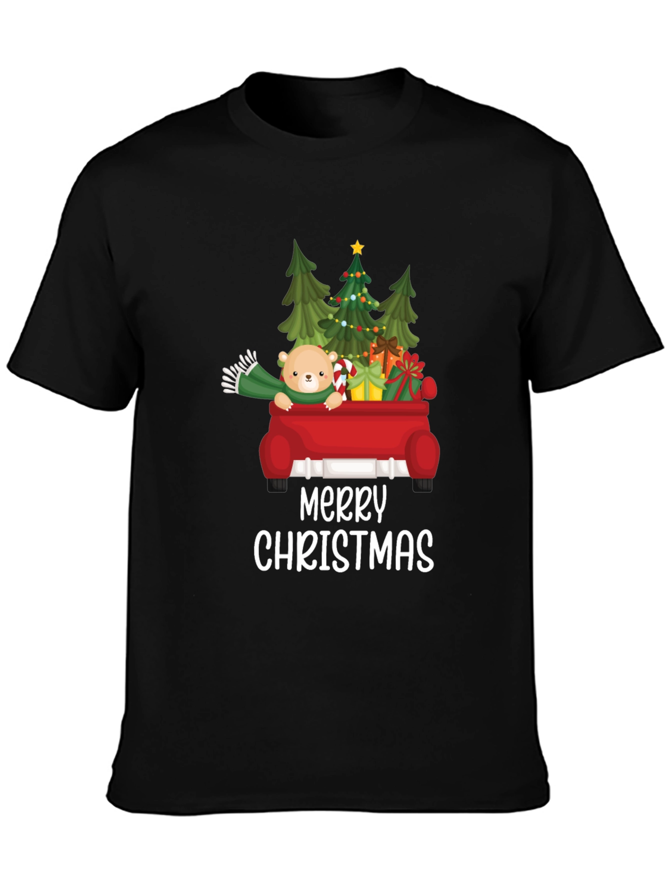Merry Christmas Teddy Bear Truck T-Shirt