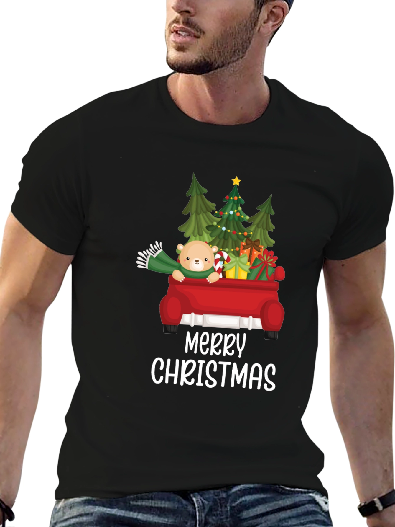 Merry Christmas Teddy Bear Truck T-Shirt