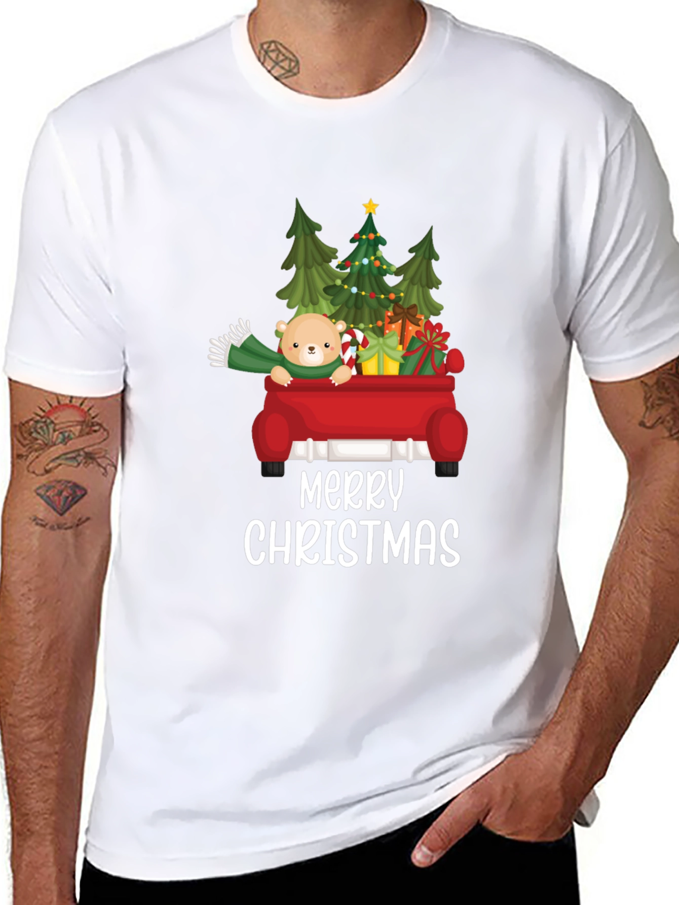 Merry Christmas Teddy Bear Truck T-Shirt