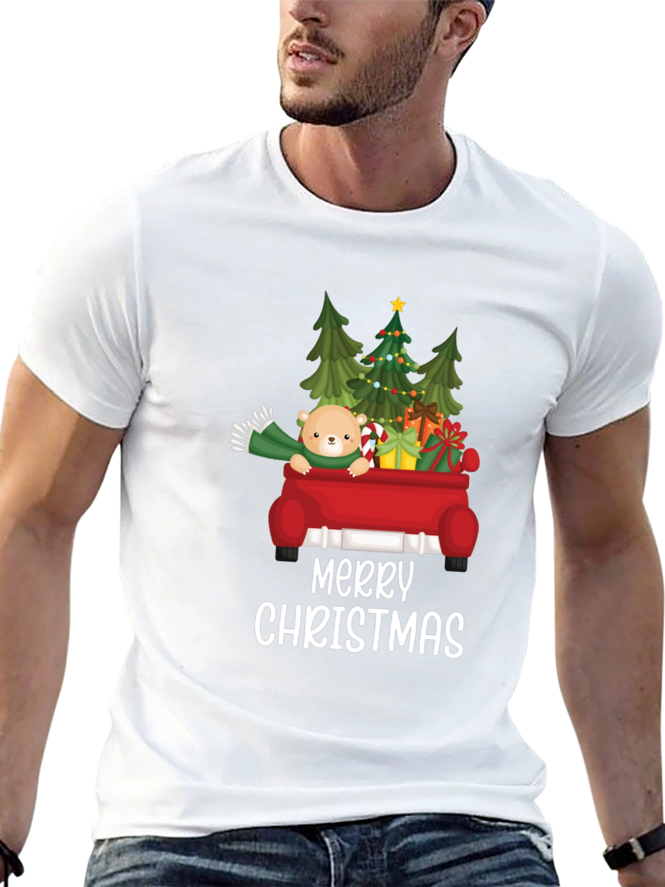 Merry Christmas Teddy Bear Truck T-Shirt
