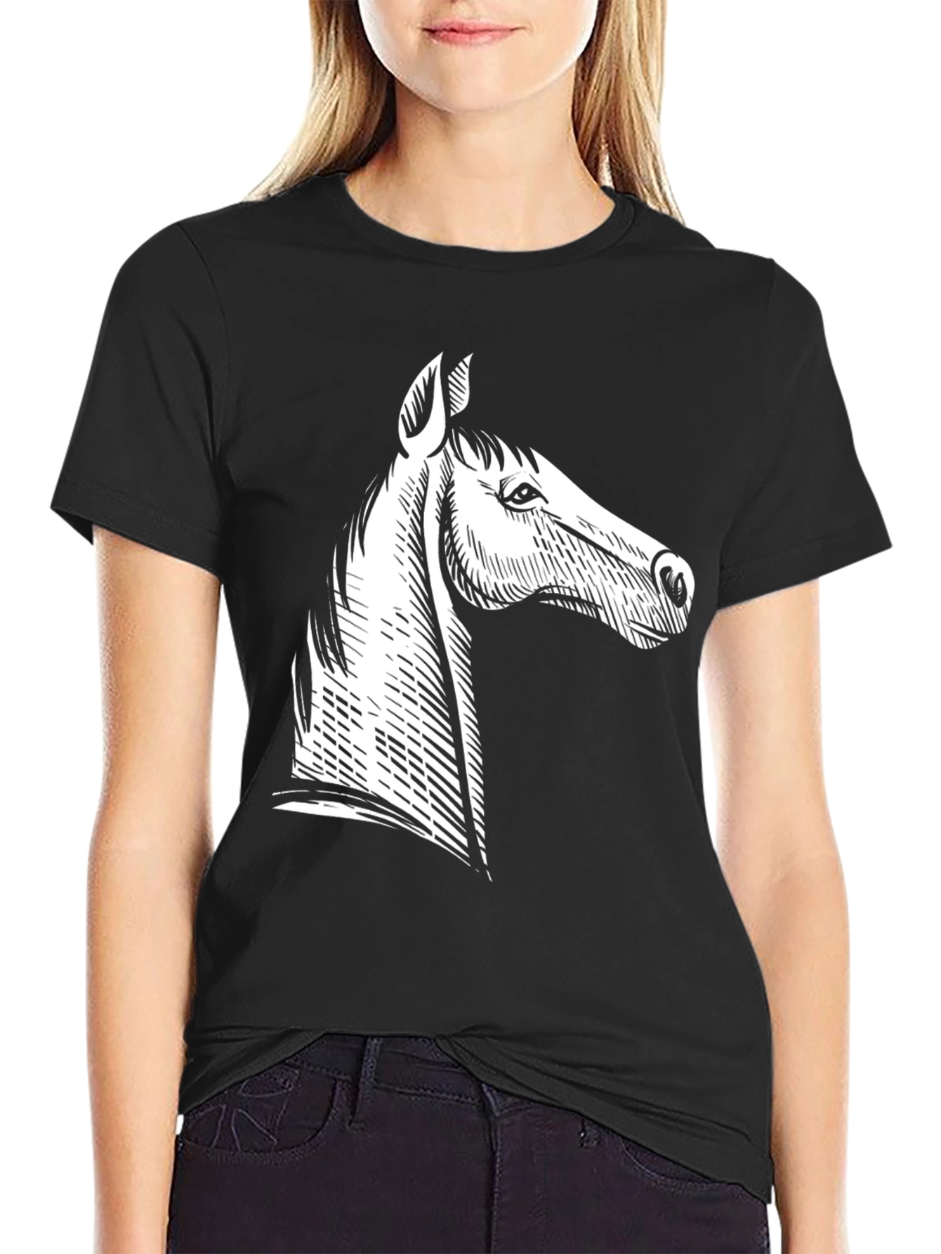 Horse Graphic T-Shirt - Stylish Black Tee