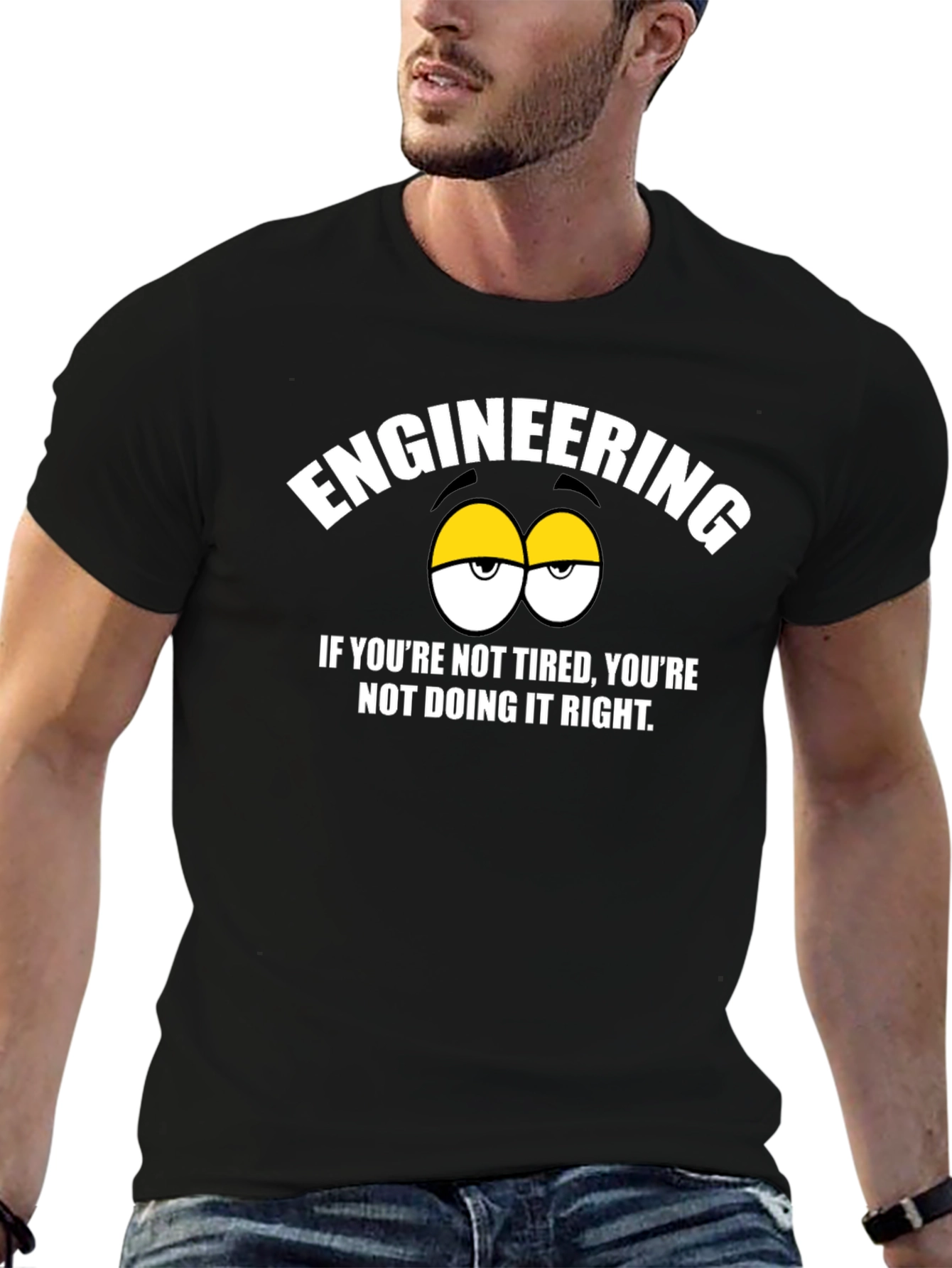 Engineering Tired Eyes Black T-Shirt