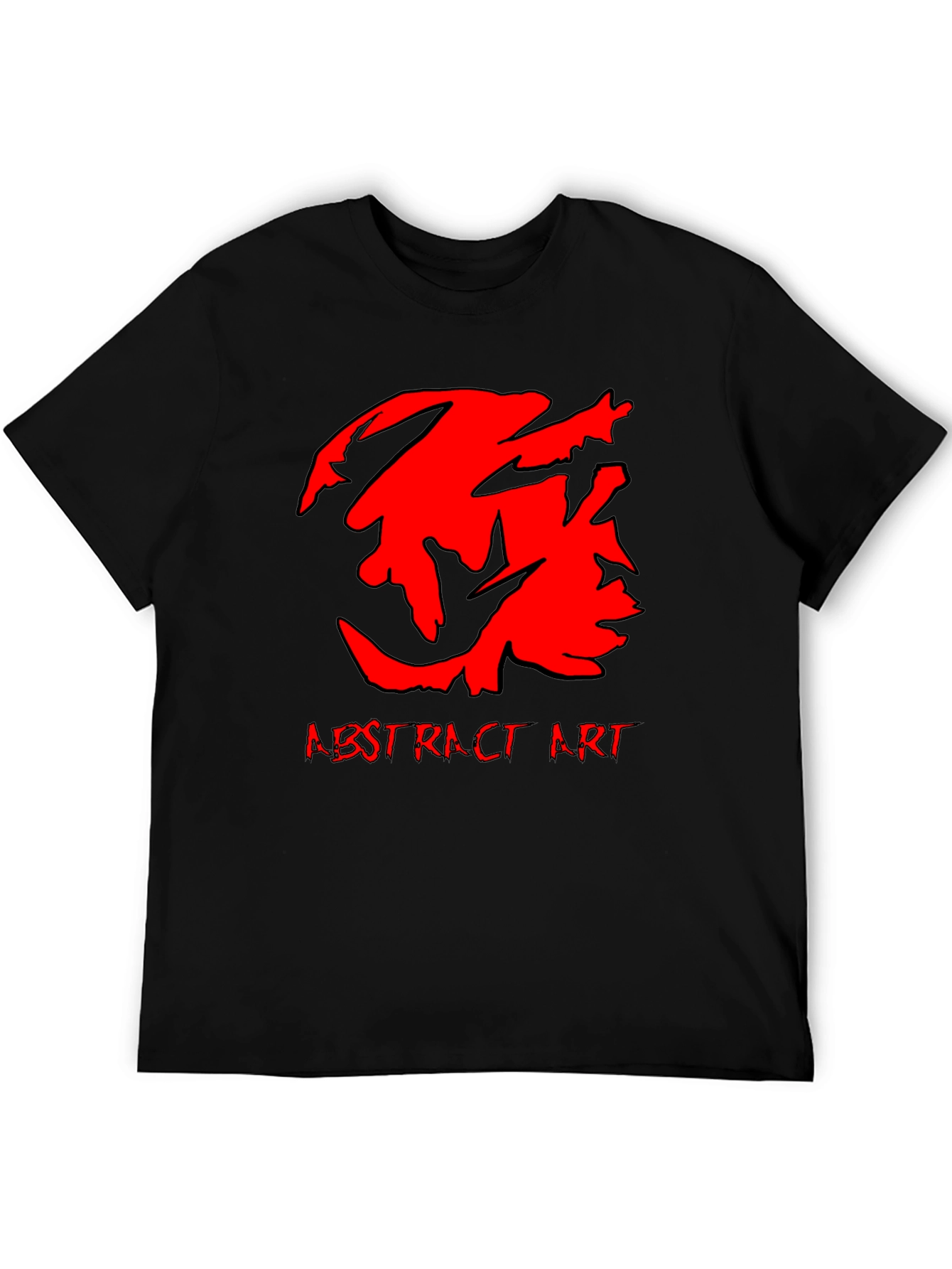 Abstract Art Graphic Tee - Bold Red Design