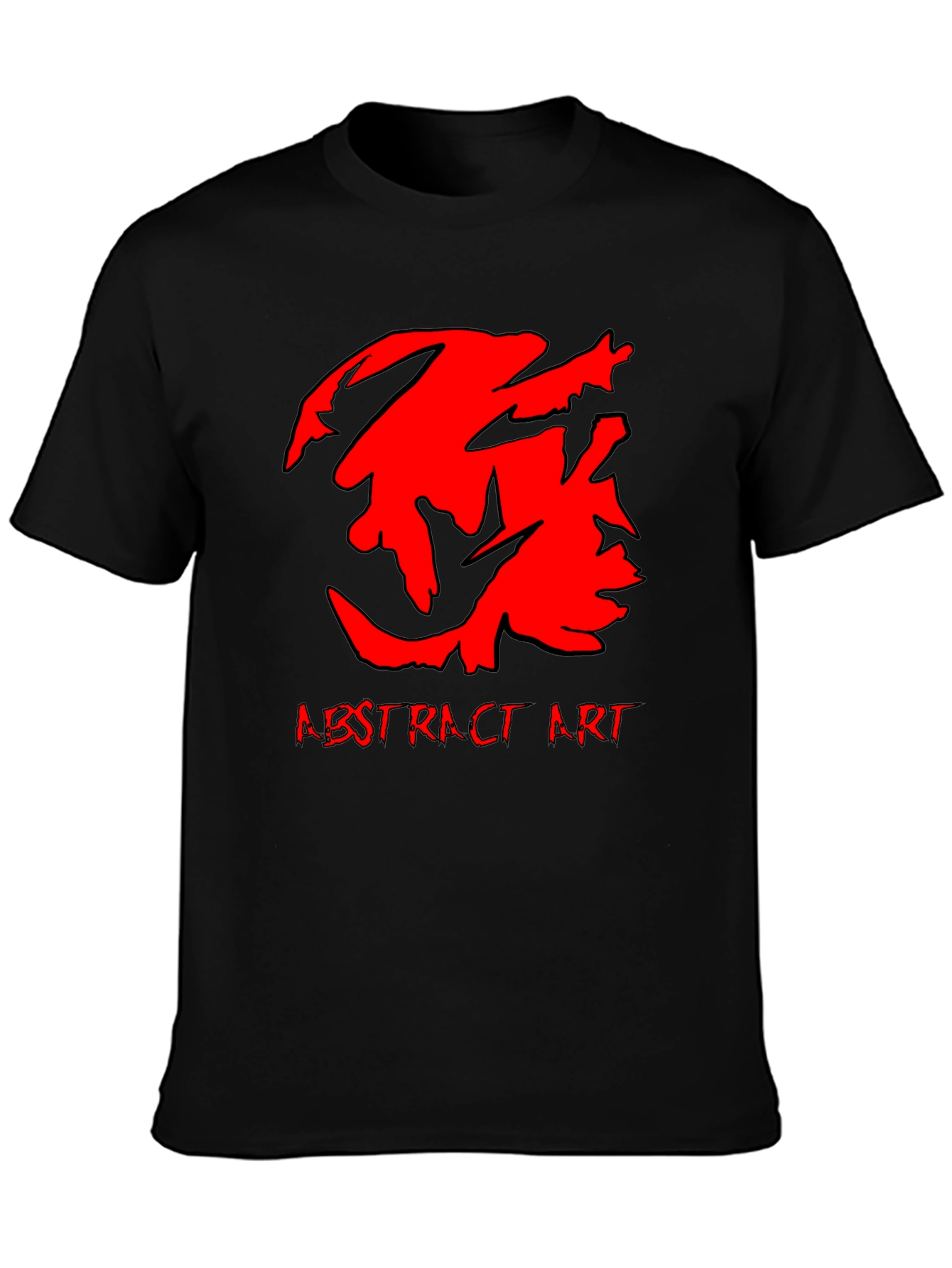 Abstract Art Graphic Tee - Bold Red Design