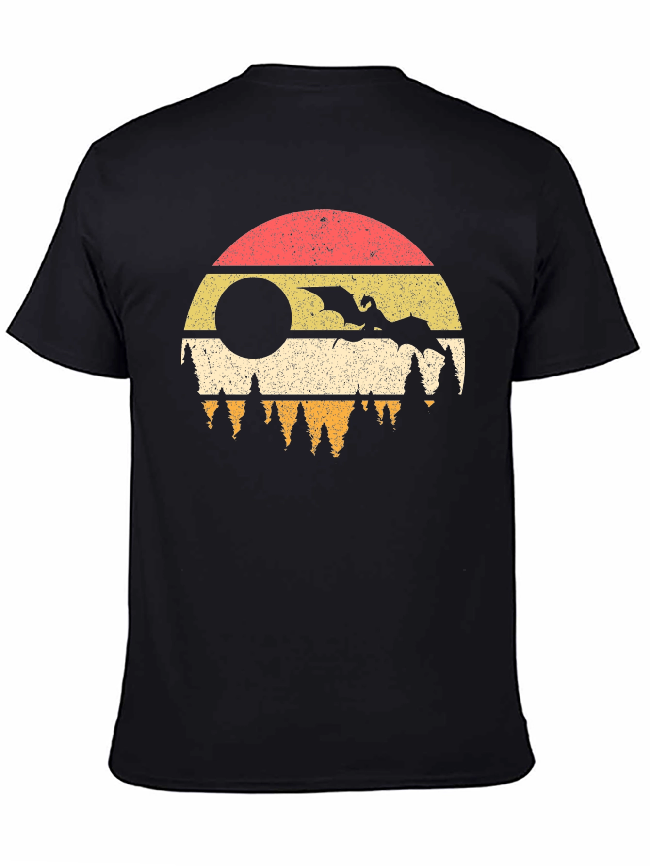 Dragon Sunset Graphic Tee - Retro Style