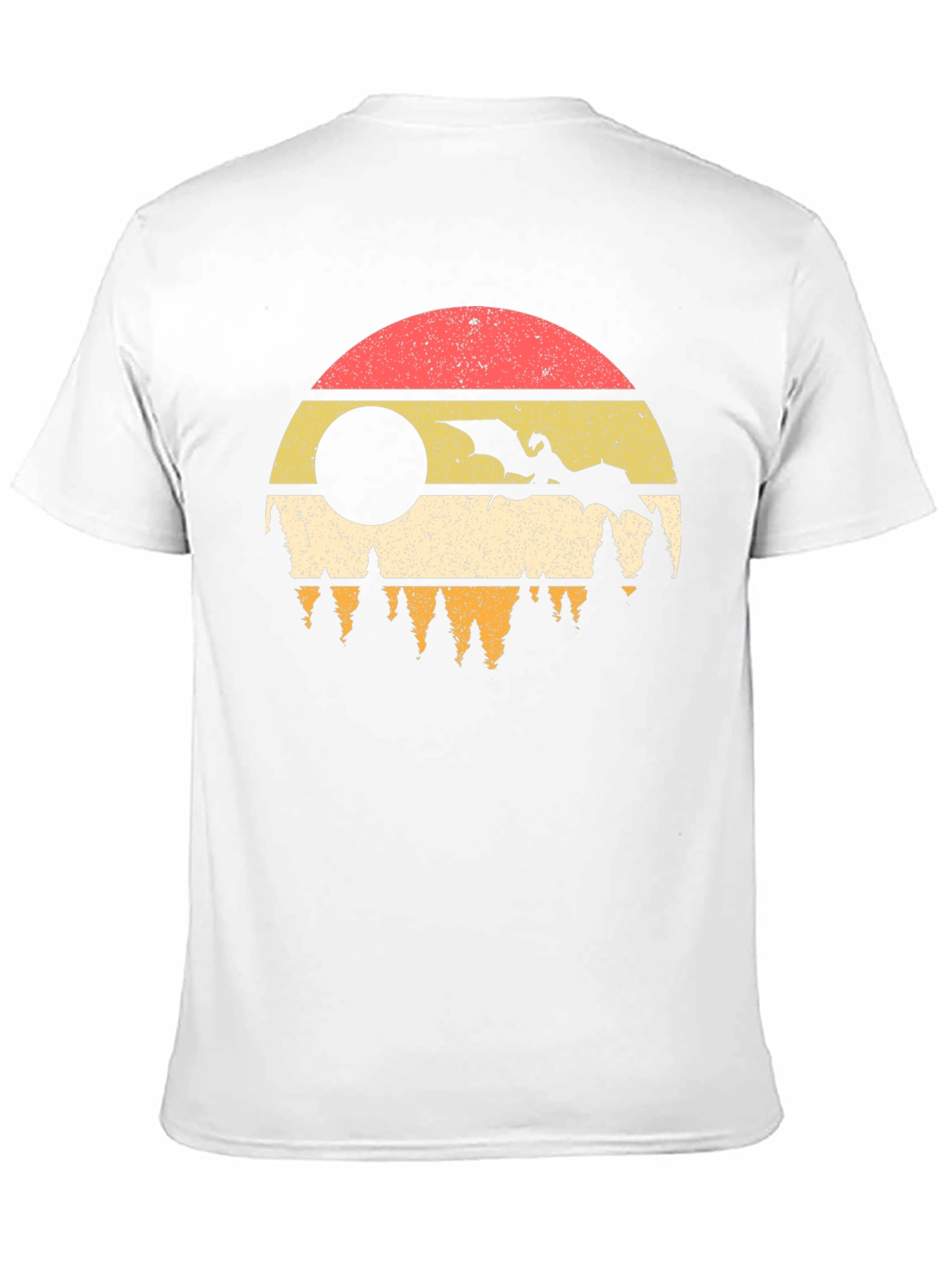 Dragon Sunset Graphic Tee - Retro Style