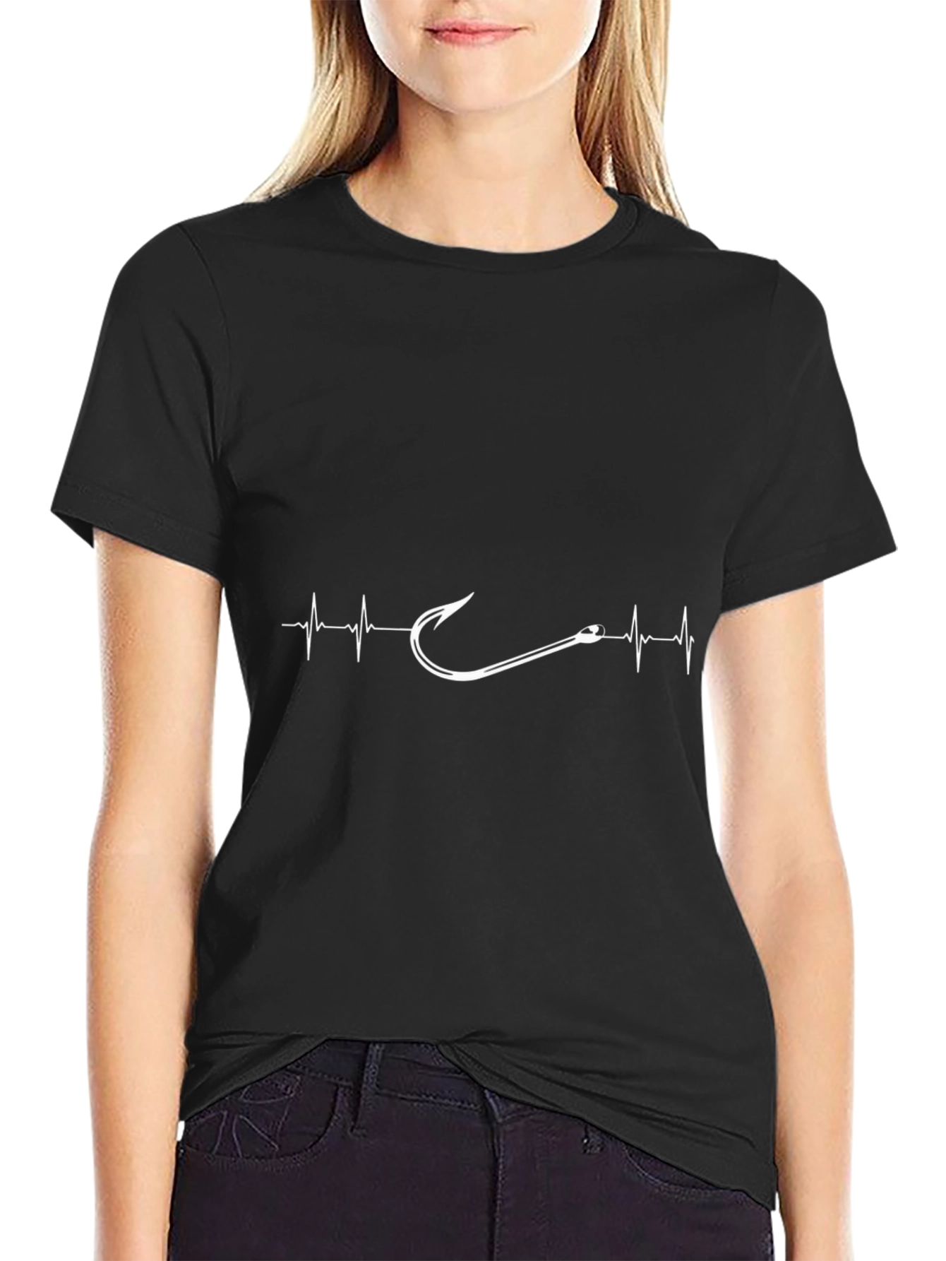 Fishing Hook Heartbeat T-Shirt - Anglers Life Line