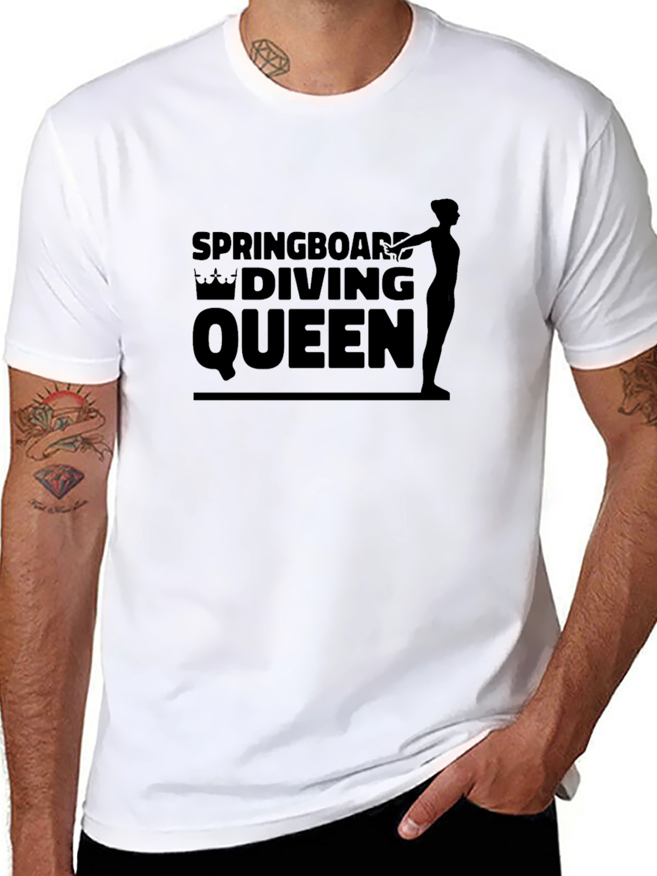 Springboard Diving Queen Black T-Shirt