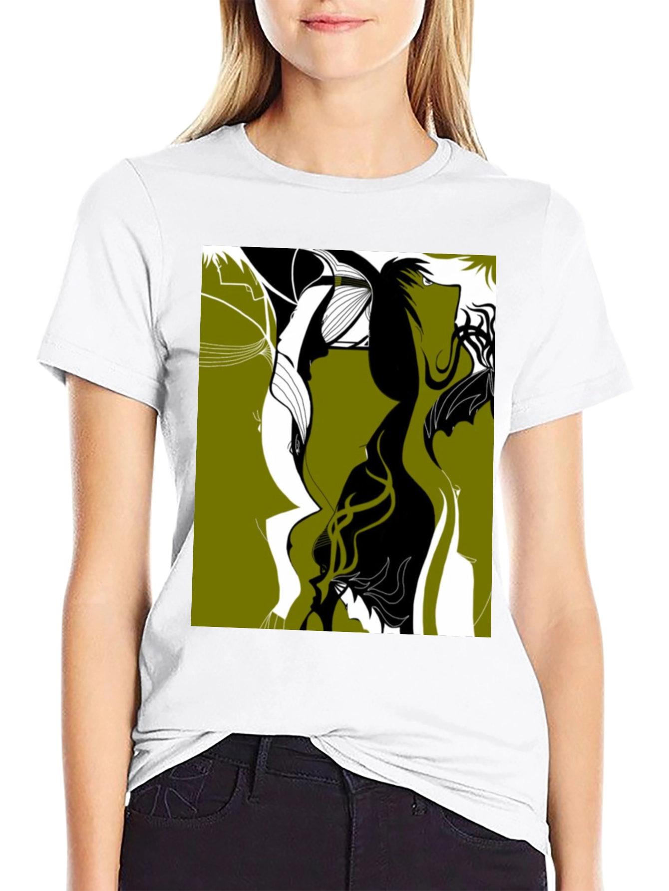Abstract Graphic Tee - Stylish Black T-Shirt