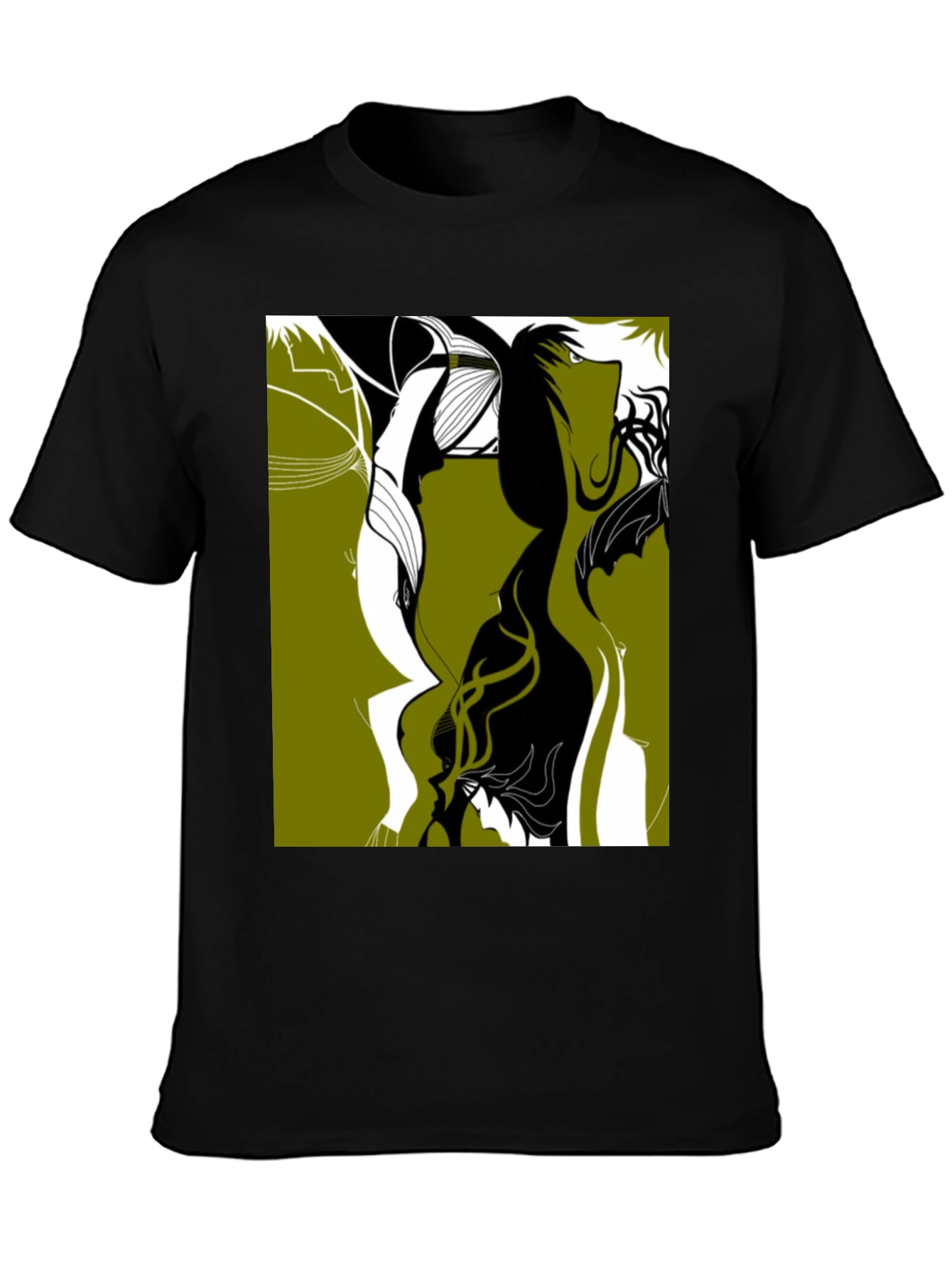 Abstract Graphic Tee - Stylish Black T-Shirt