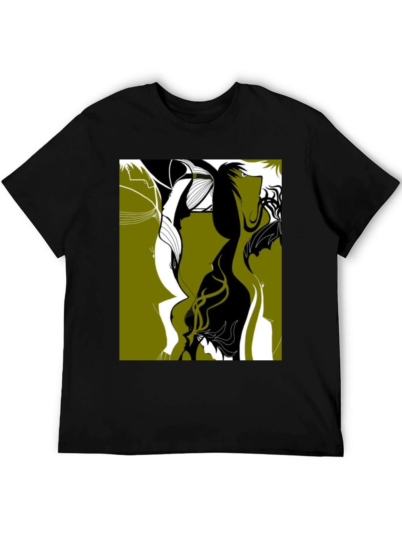 Abstract Graphic Tee - Stylish Black T-Shirt