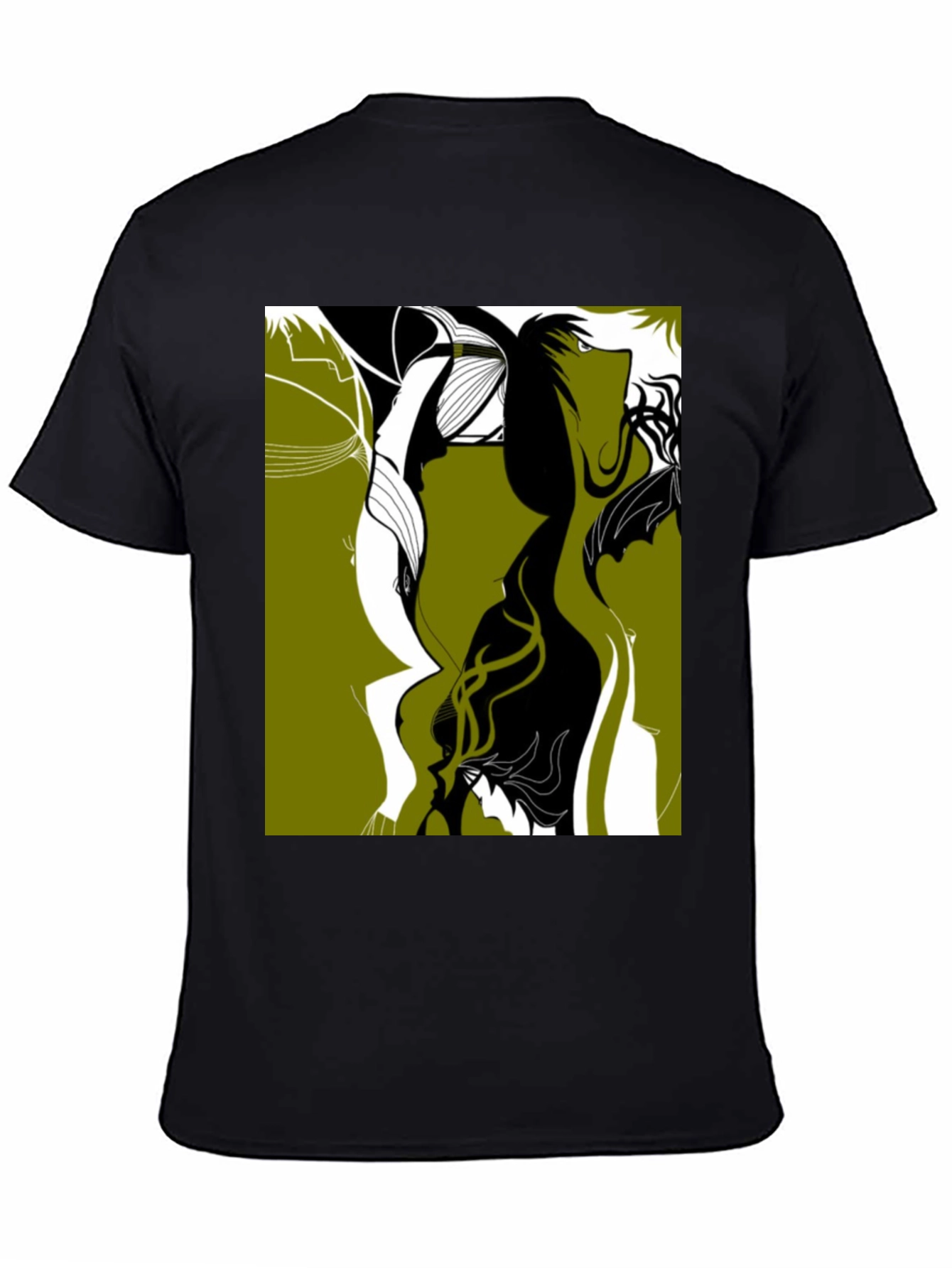 Abstract Graphic Tee - Stylish Black T-Shirt