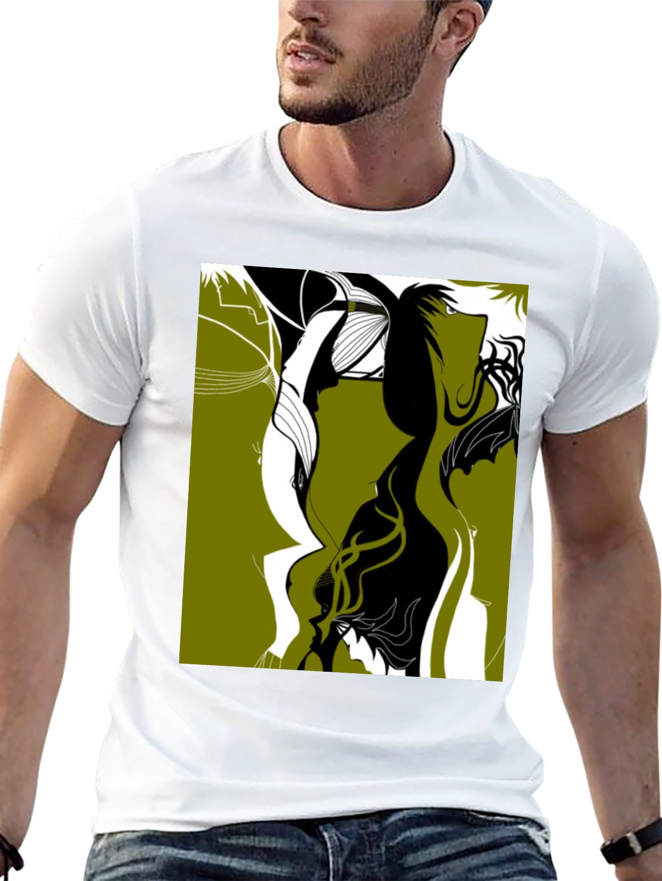 Abstract Graphic Tee - Stylish Black T-Shirt
