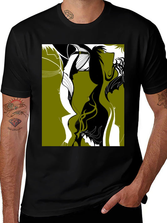 Abstract Graphic Tee - Stylish Black T-Shirt