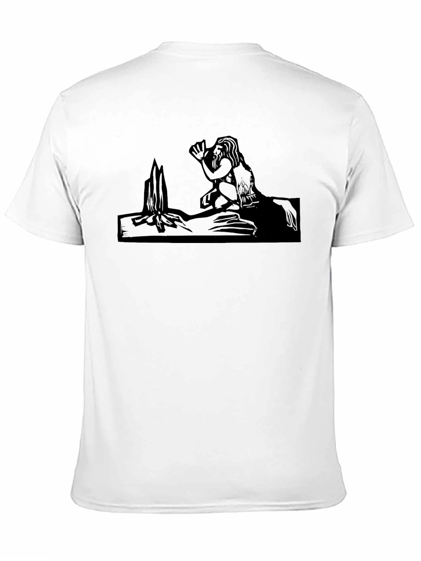 Caveman Scene Black T-Shirt