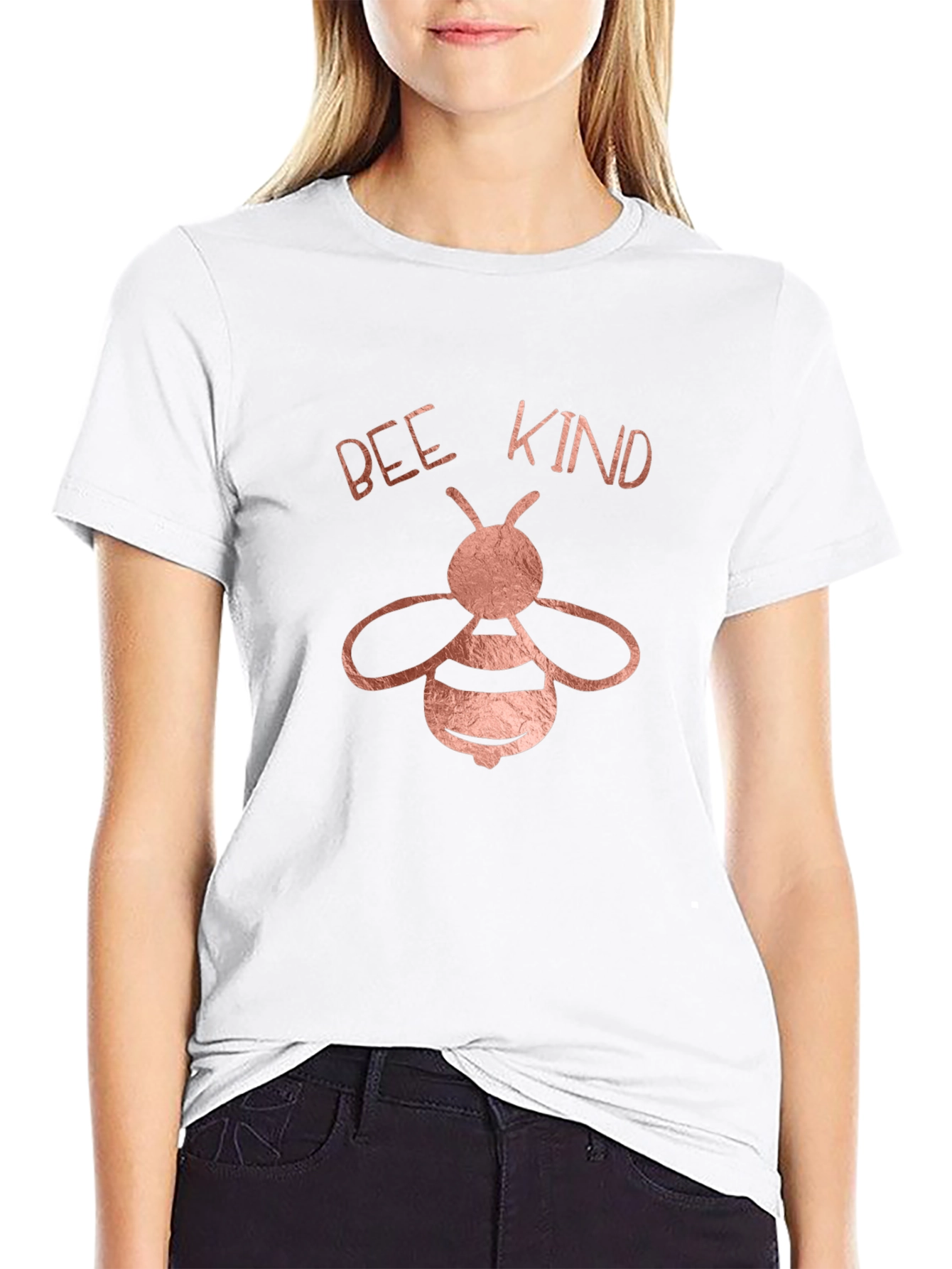 Bee Kind Graphic Tee - Black Crew Neck Shirt