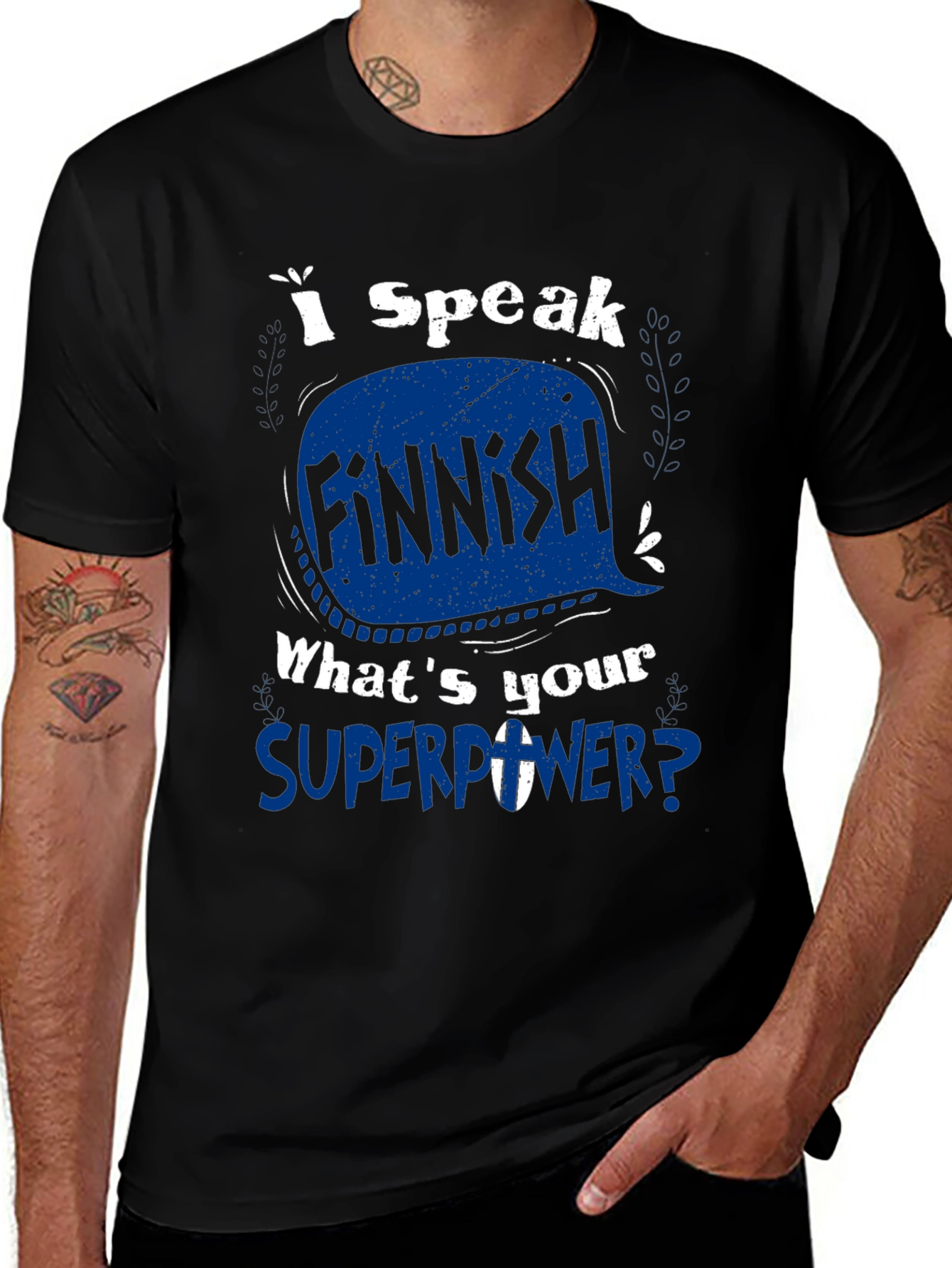 I Speak Finnish Superpower Graphic Tee